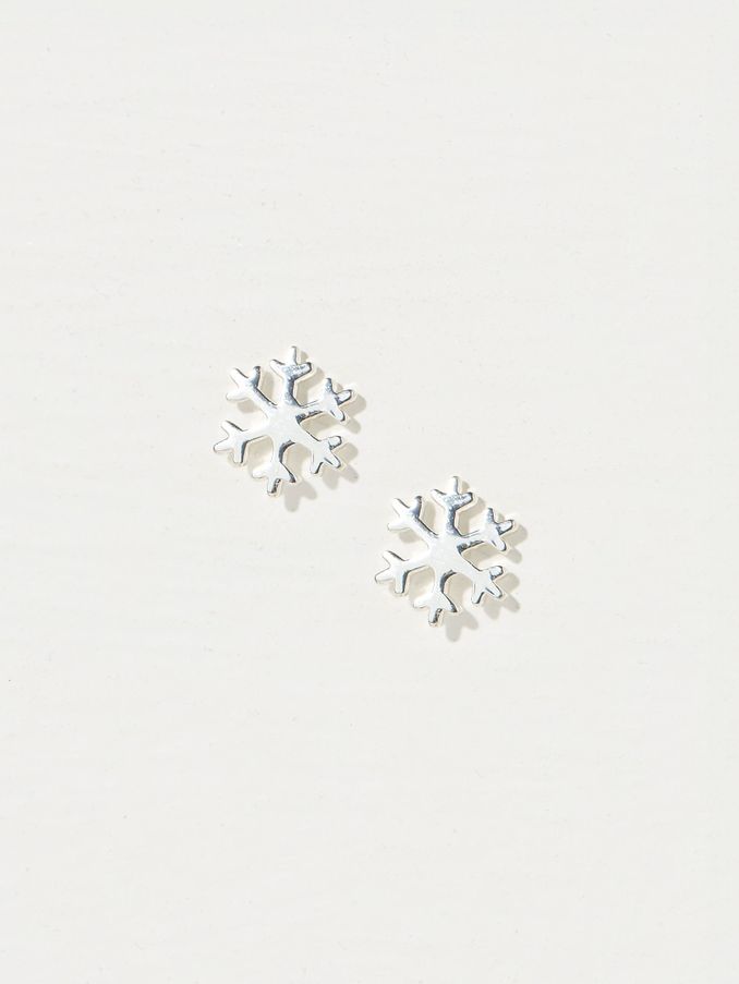 Silver Tone Snowflake Studs (E99651) | €6
