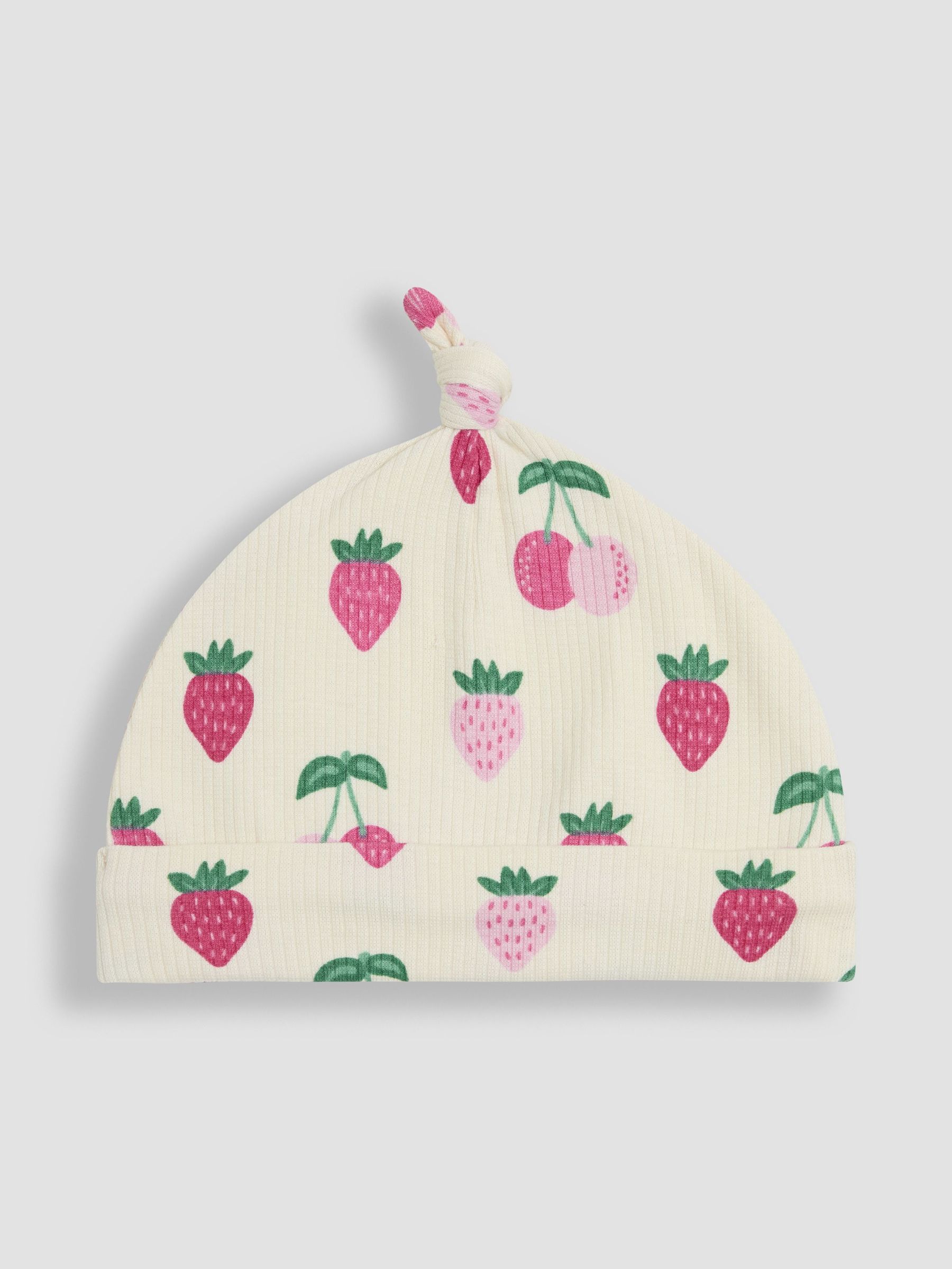 Cream Cotton Print Baby Hat (F00199) | $9
