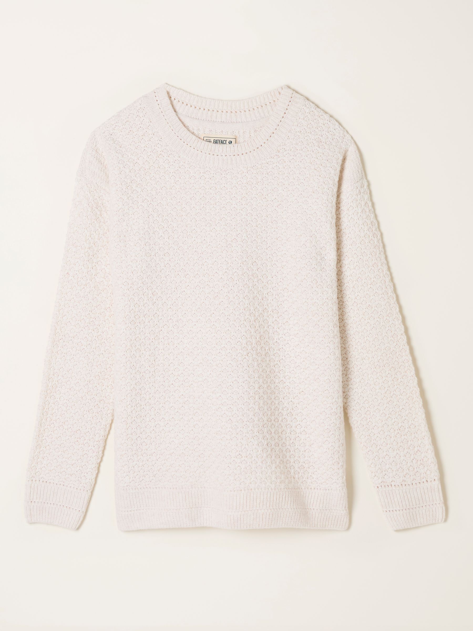 Ella Chalk White Textured Knitted Jumper (F00563) | €65