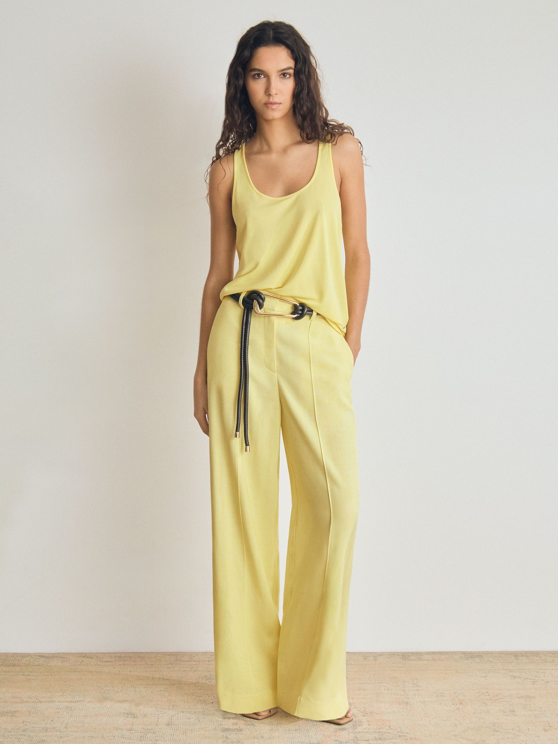 Atelier Wide-Leg Suit Trousers in Lemon (F00789) | 1,395 SAR