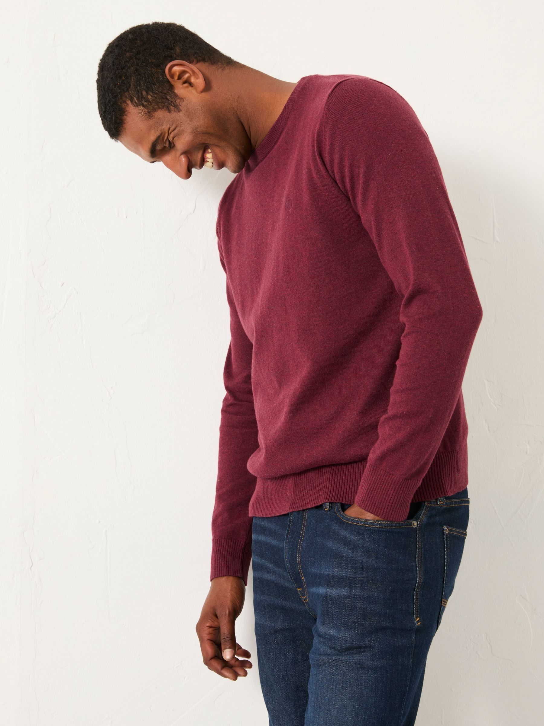 Rye Claret Crew Neck Knitted Jumper (F02219) | $77