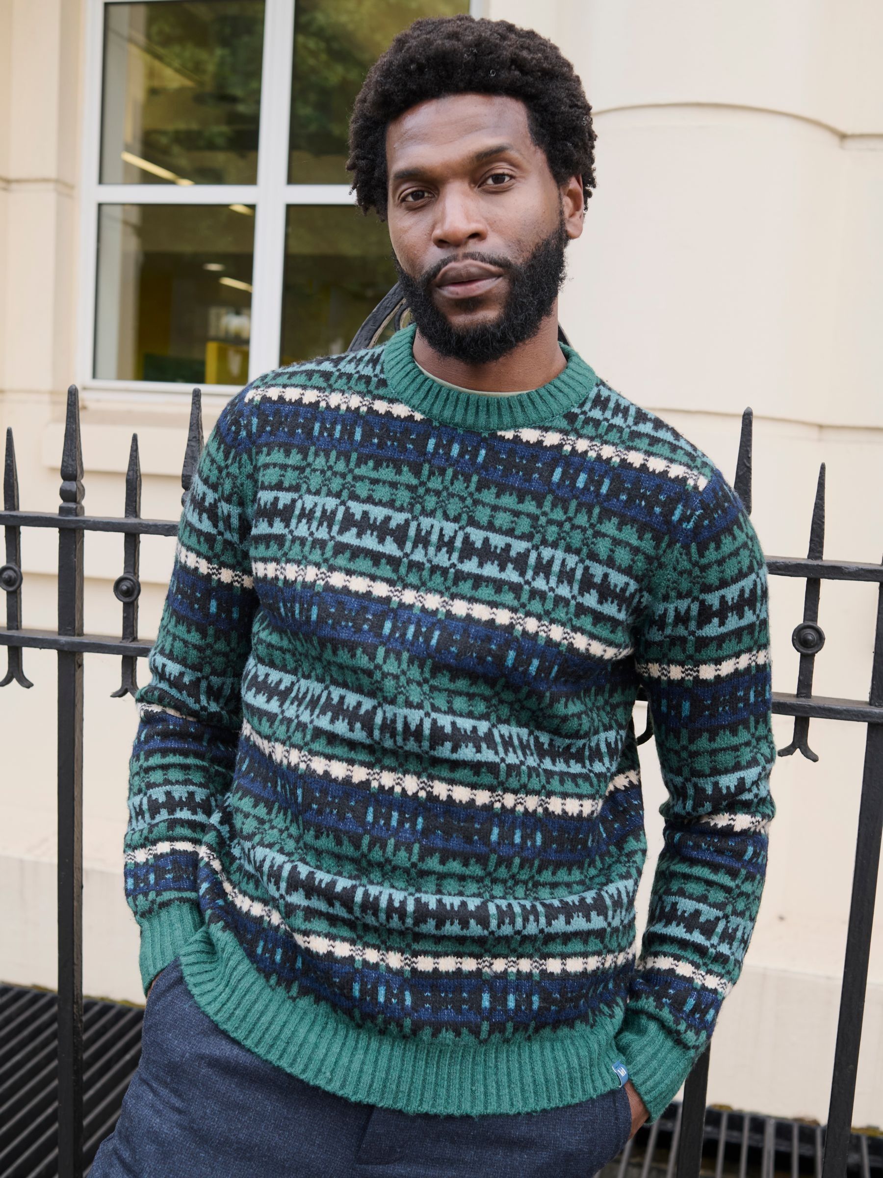 Green Blanket Crew Knitted Jumper (F02235) | €77.50