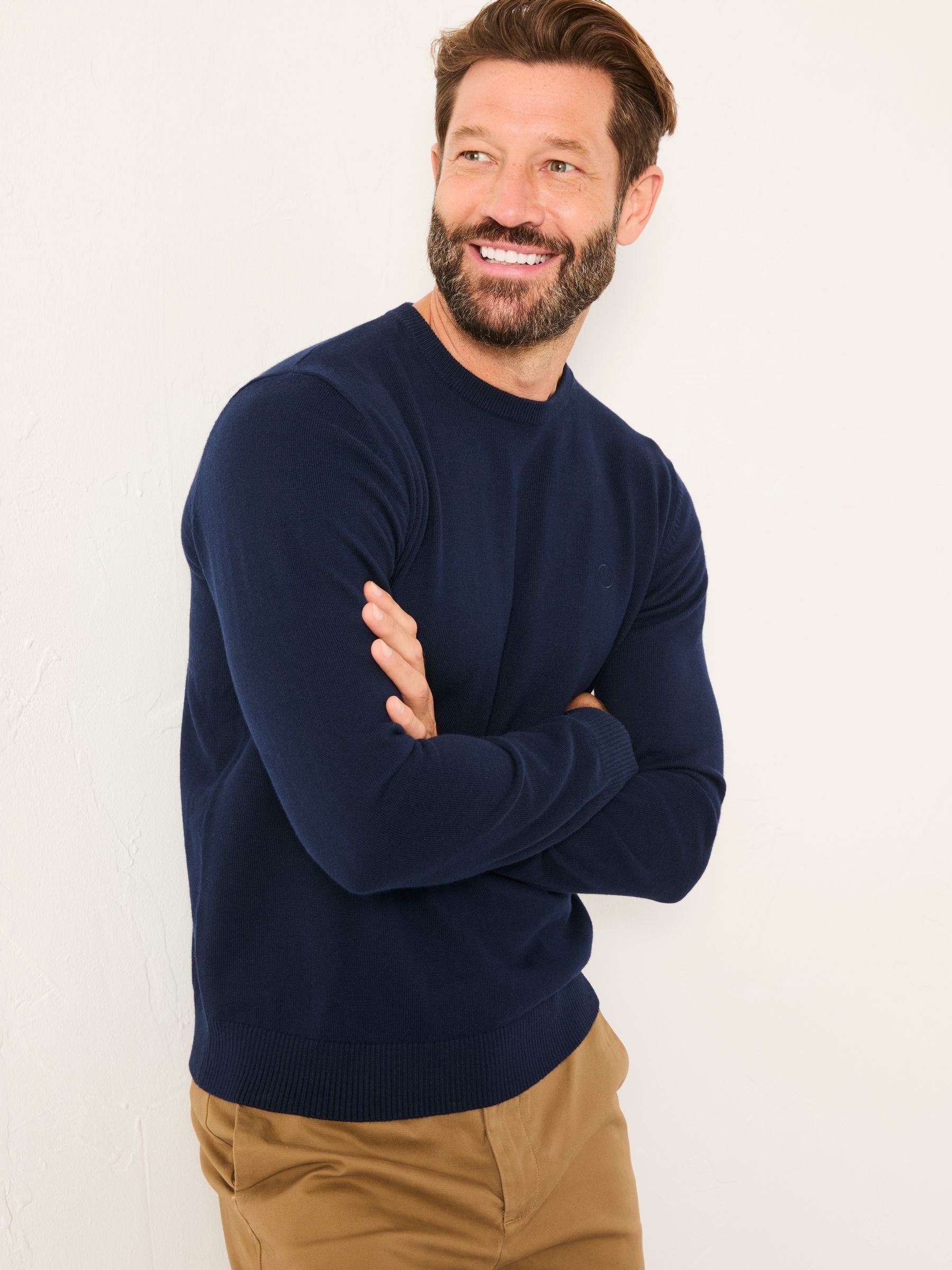 Rye Navy Crew Neck Knitted Jumper (F02242) | $77