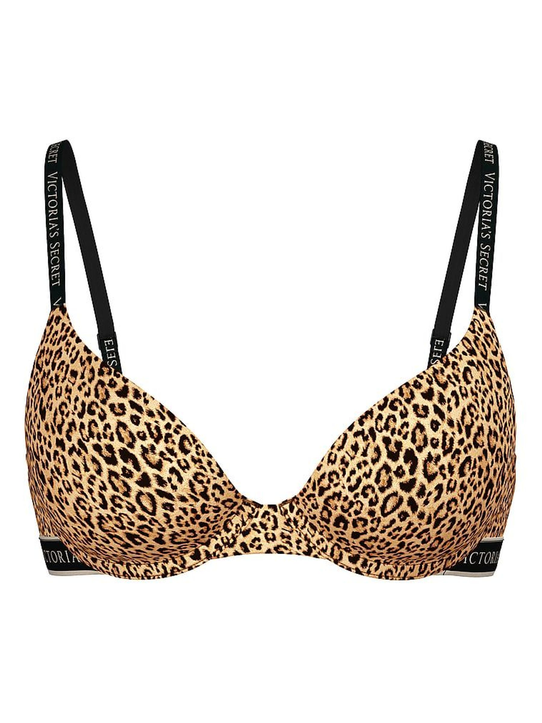 Leopard Brown Full Cup Push Up Cotton Logo Bra (F02770) | €40