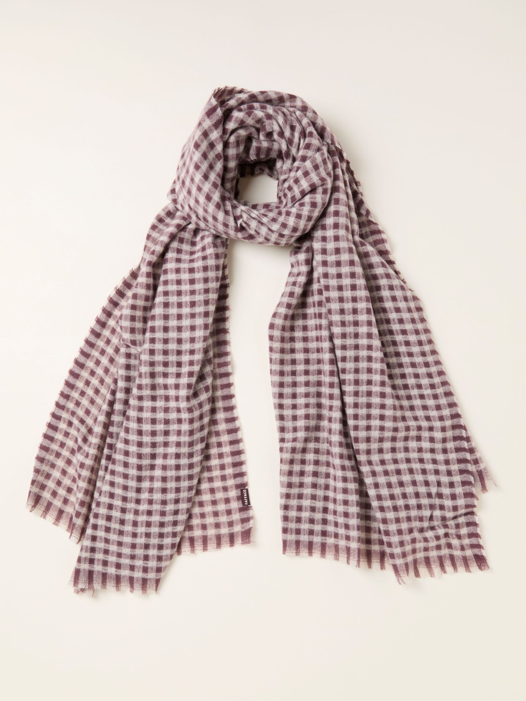Plum Purple Gingham Scarf (F03074) | €38.50