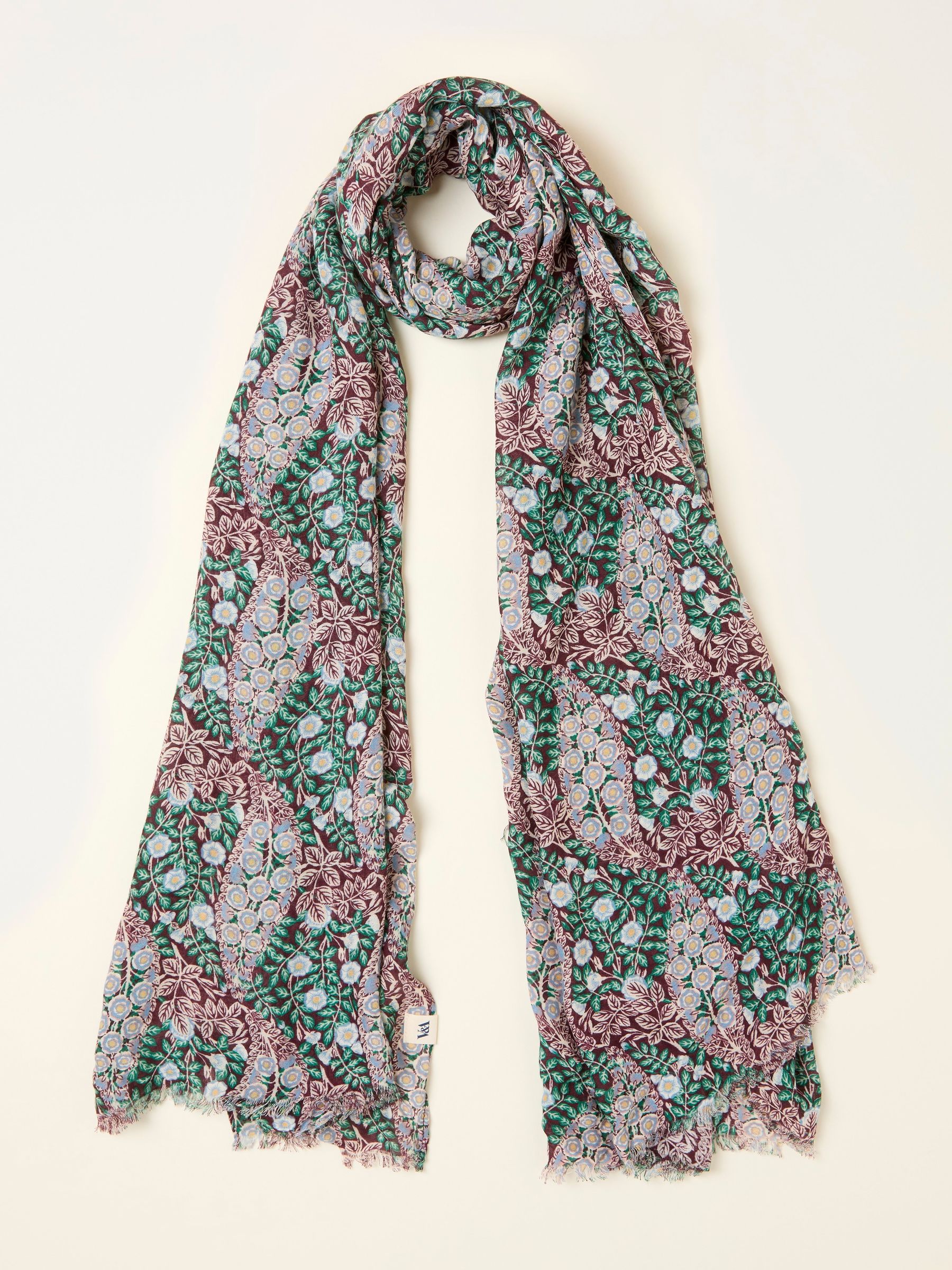 Burgundy Red Floral Bouquet Scarf (F03079) | €33