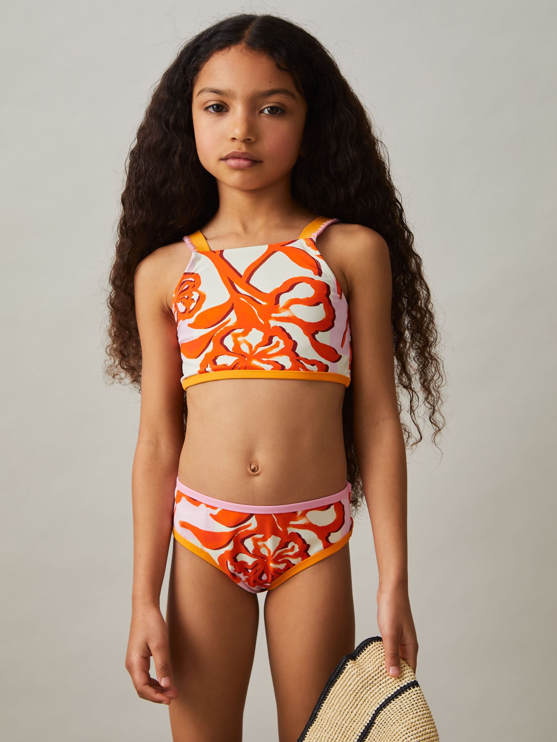 Floral-Print Bikini Bottoms in Pink Print (F04043) | €25