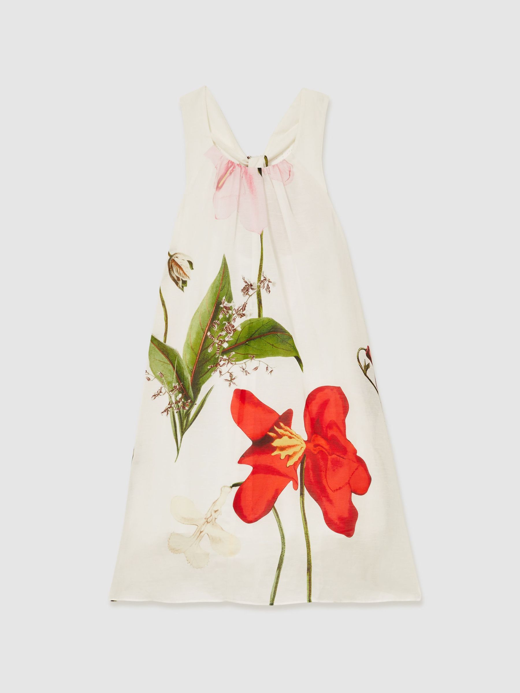 9-13 yrs Reiss | NYBG Floral Maxi Dress With Linen in Ivory (F04054) | US$175