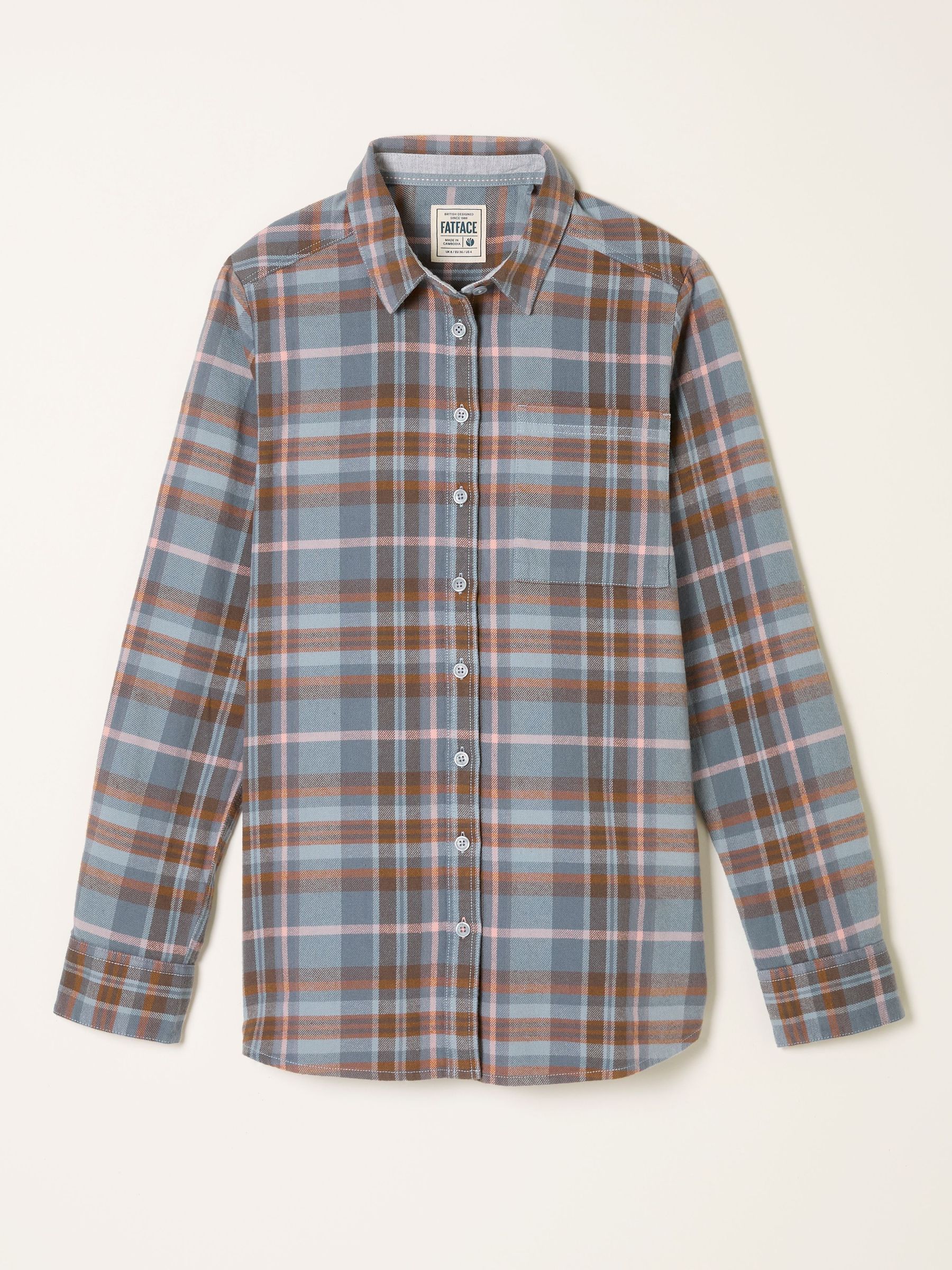 Olivia Teal Blue Check Shirt (F07566) | $85