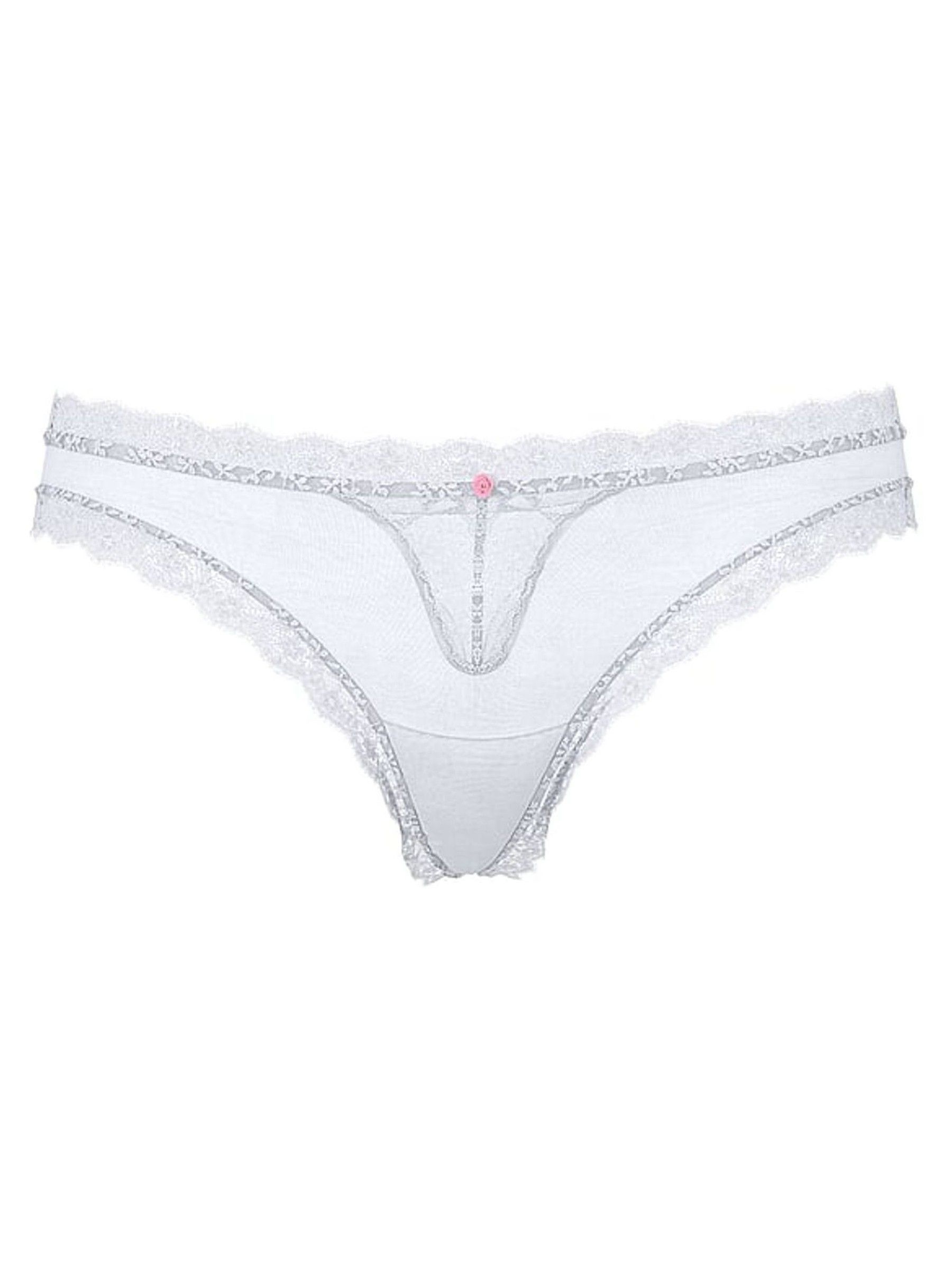 Palest Blue Lace Trim Thong Knickers (F07638) | €15.50