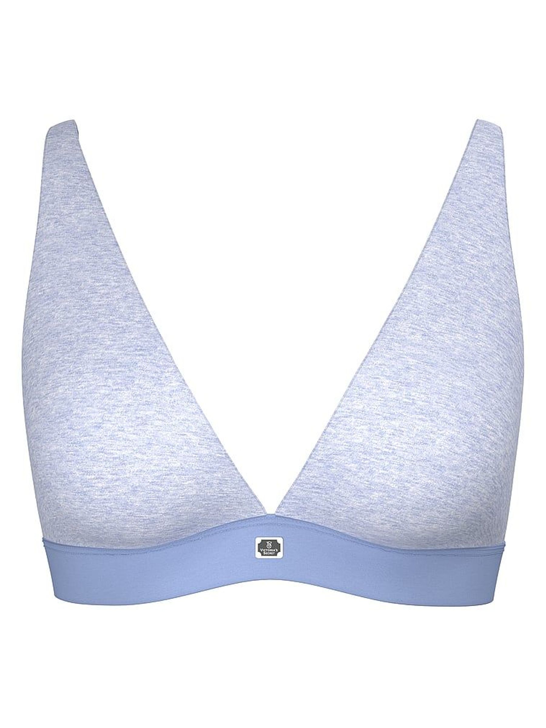 Cornflower Heather Blue Cotton Logo Bralette (F07651) | €40