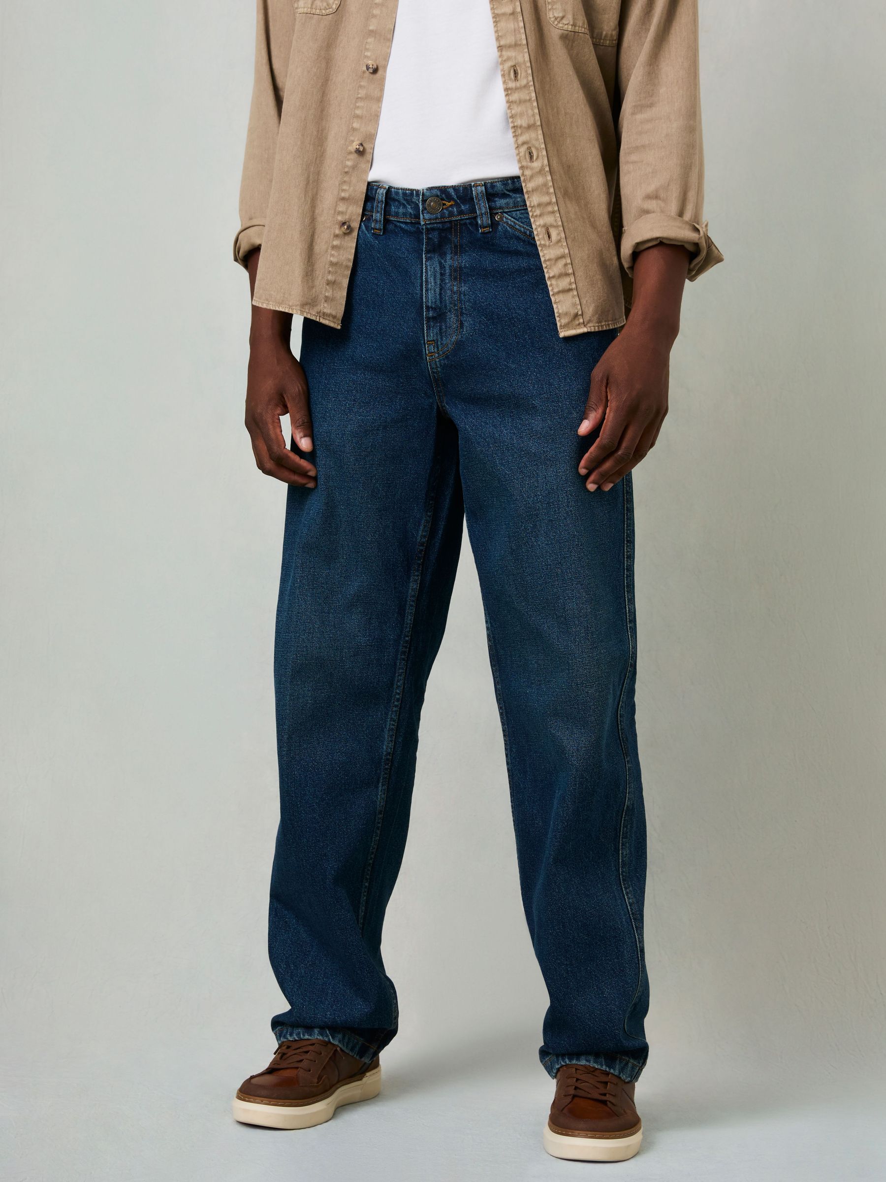 Indigo Blue Loose Fit Utility Jeans (F08171) | $119