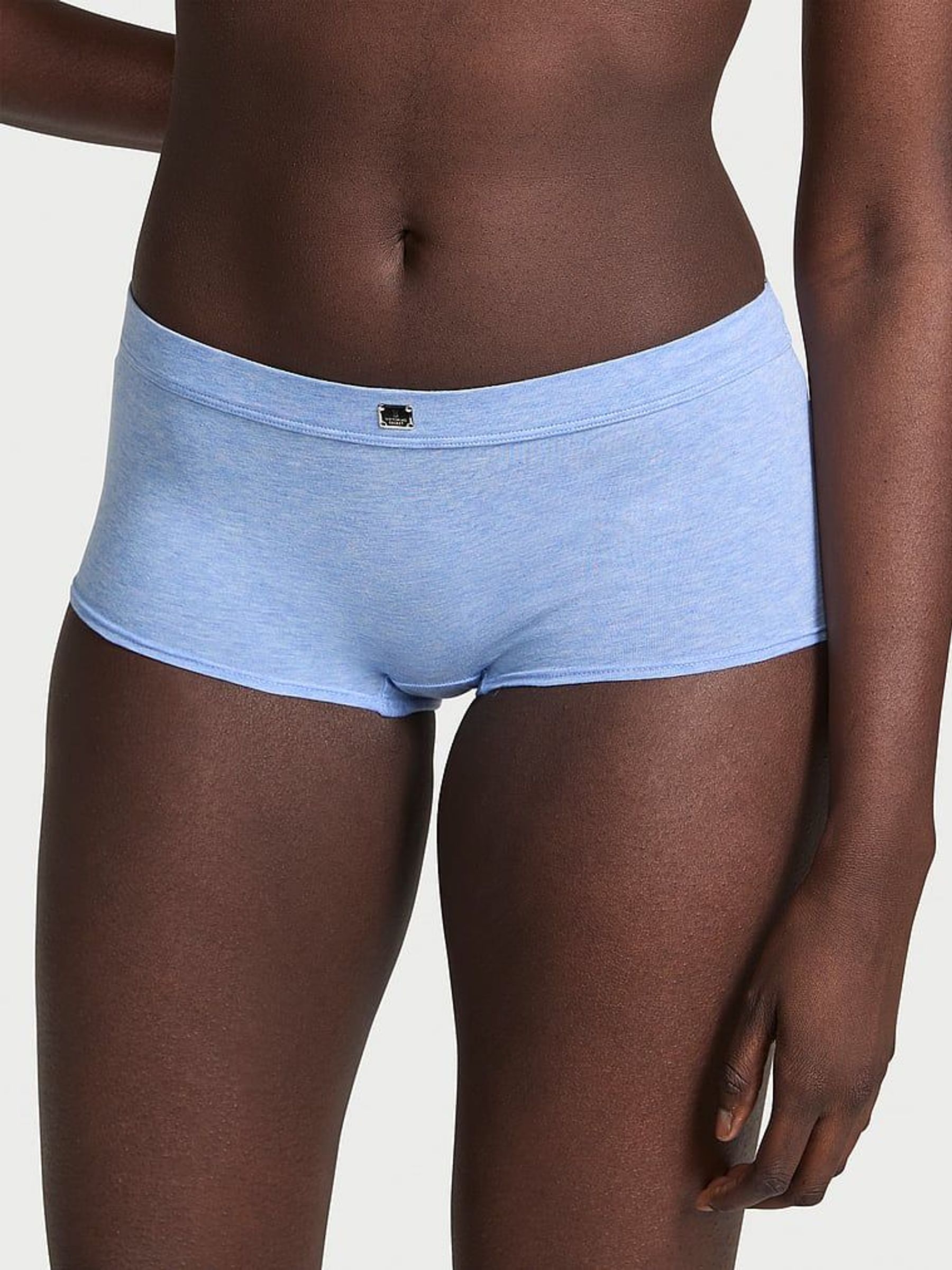 Heather Cornflower Blue Short Cotton Logo Knickers (F09098) | €10.50