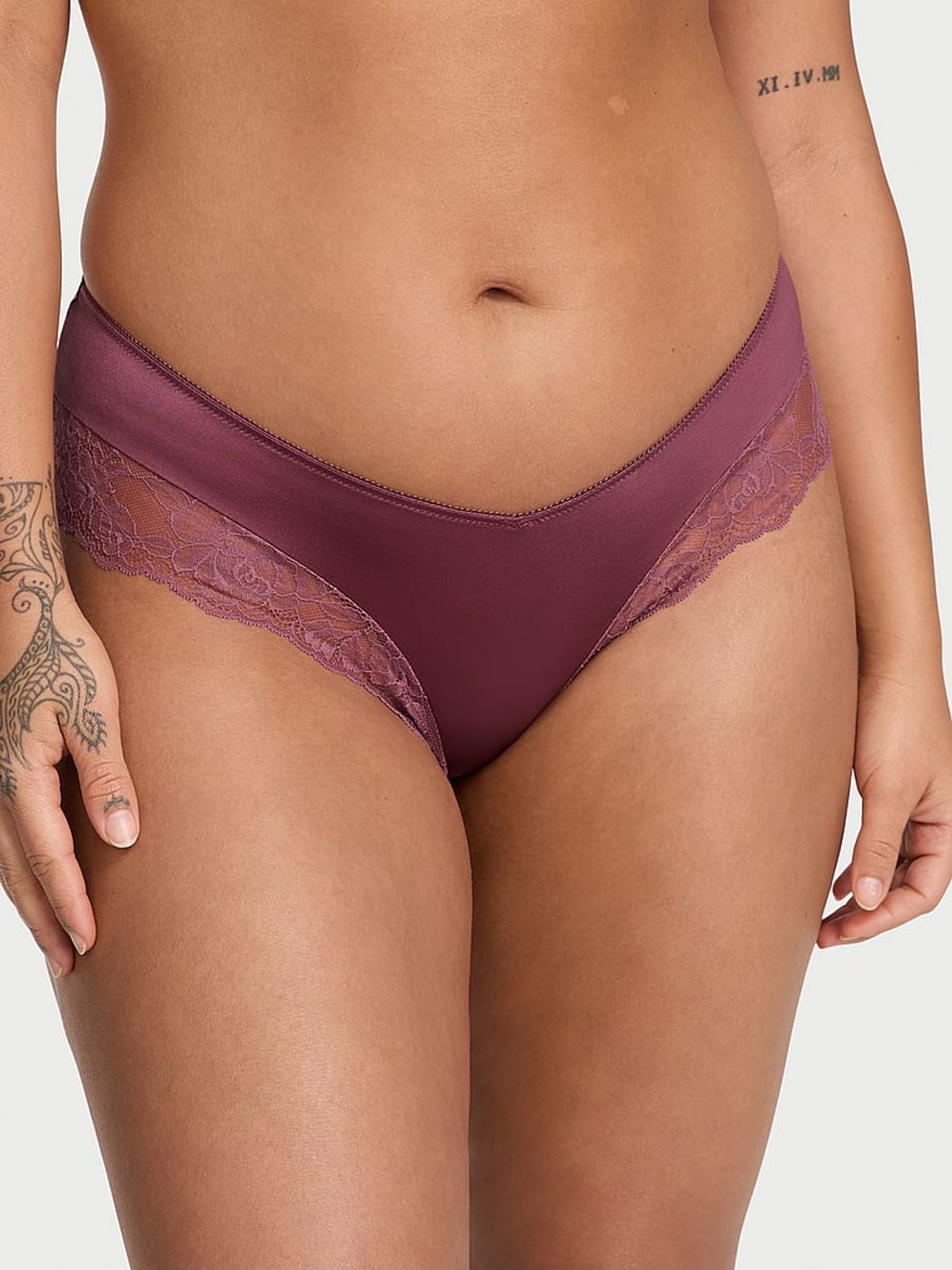 Purple Vapor Cheeky Rose Lace Trim Knickers (F09104) | €15.50