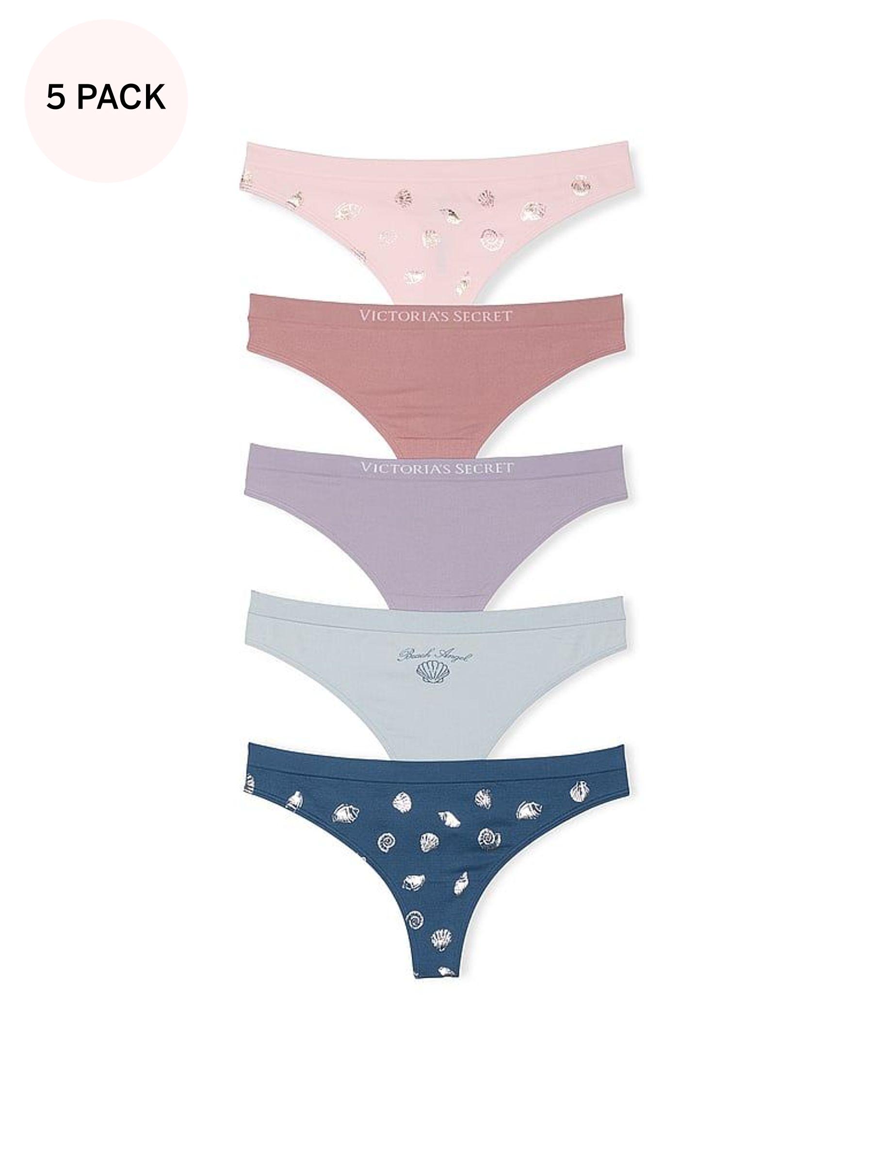 Pink/Purple/Blue Thong 5 Pack Knickers (F09106) | €31