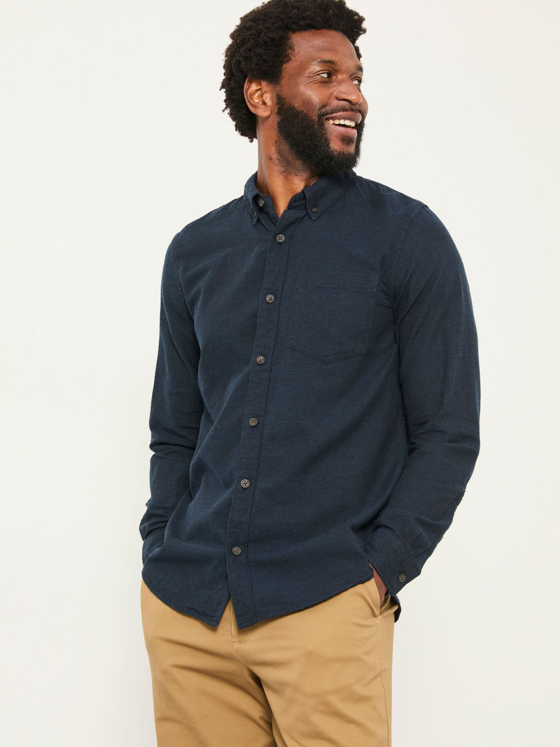 Oxlow Navy Long Sleeve Plain Shirt (F09282) | €65