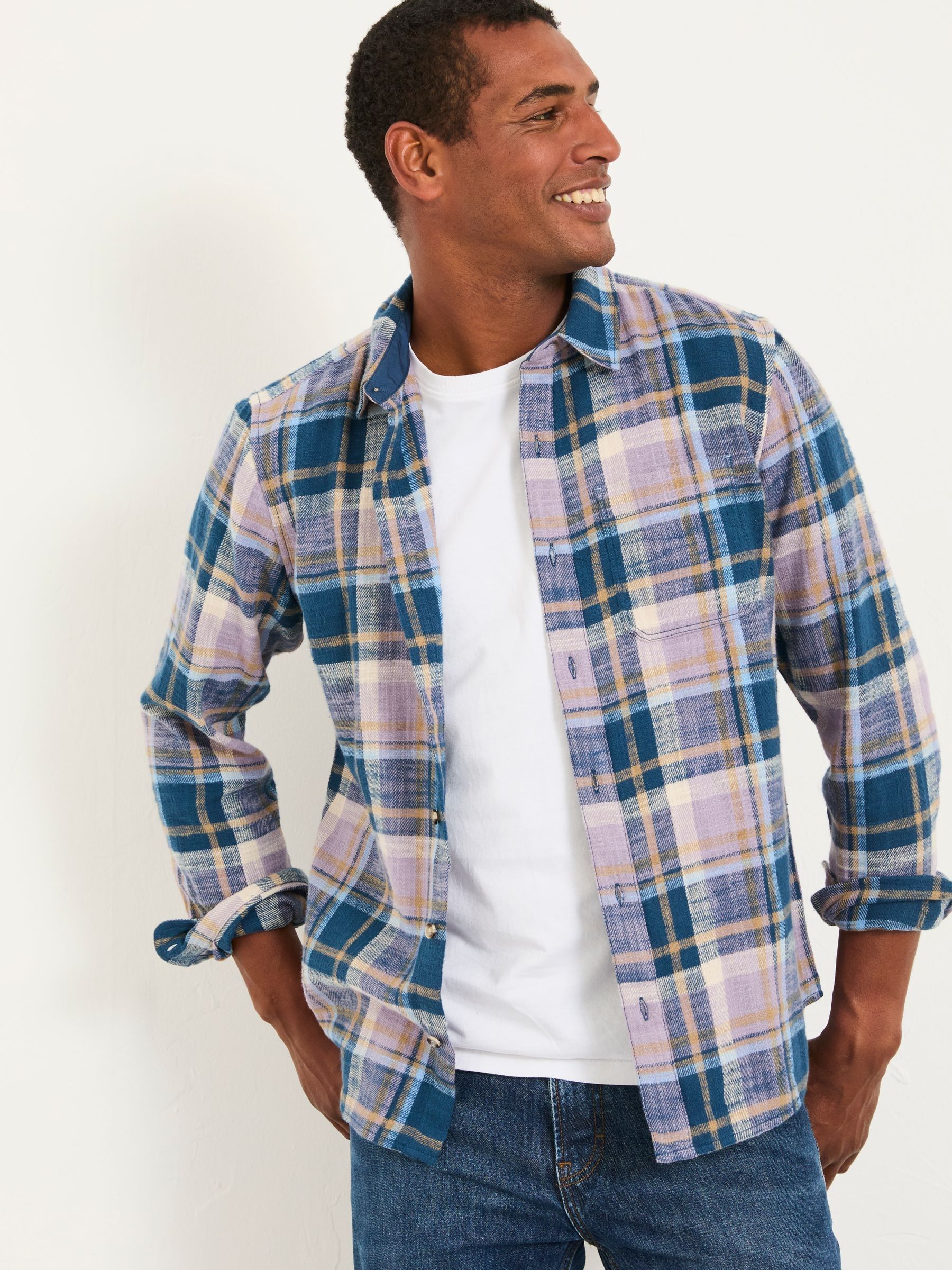 Thorn Heather Purple Long Sleeve Check Shirt (F09298) | €65