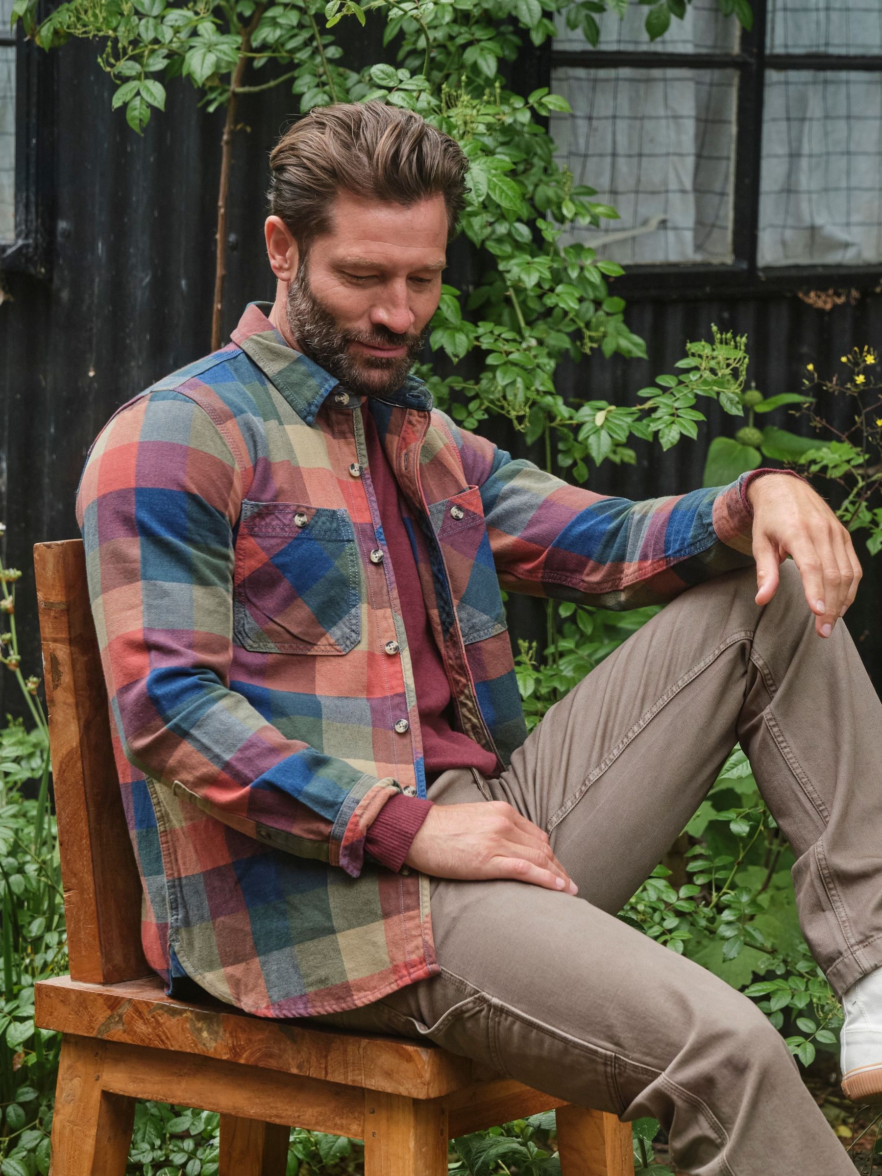 Rye Multi Long Sleeve Buffalo Check Shirt (F09301) | $95