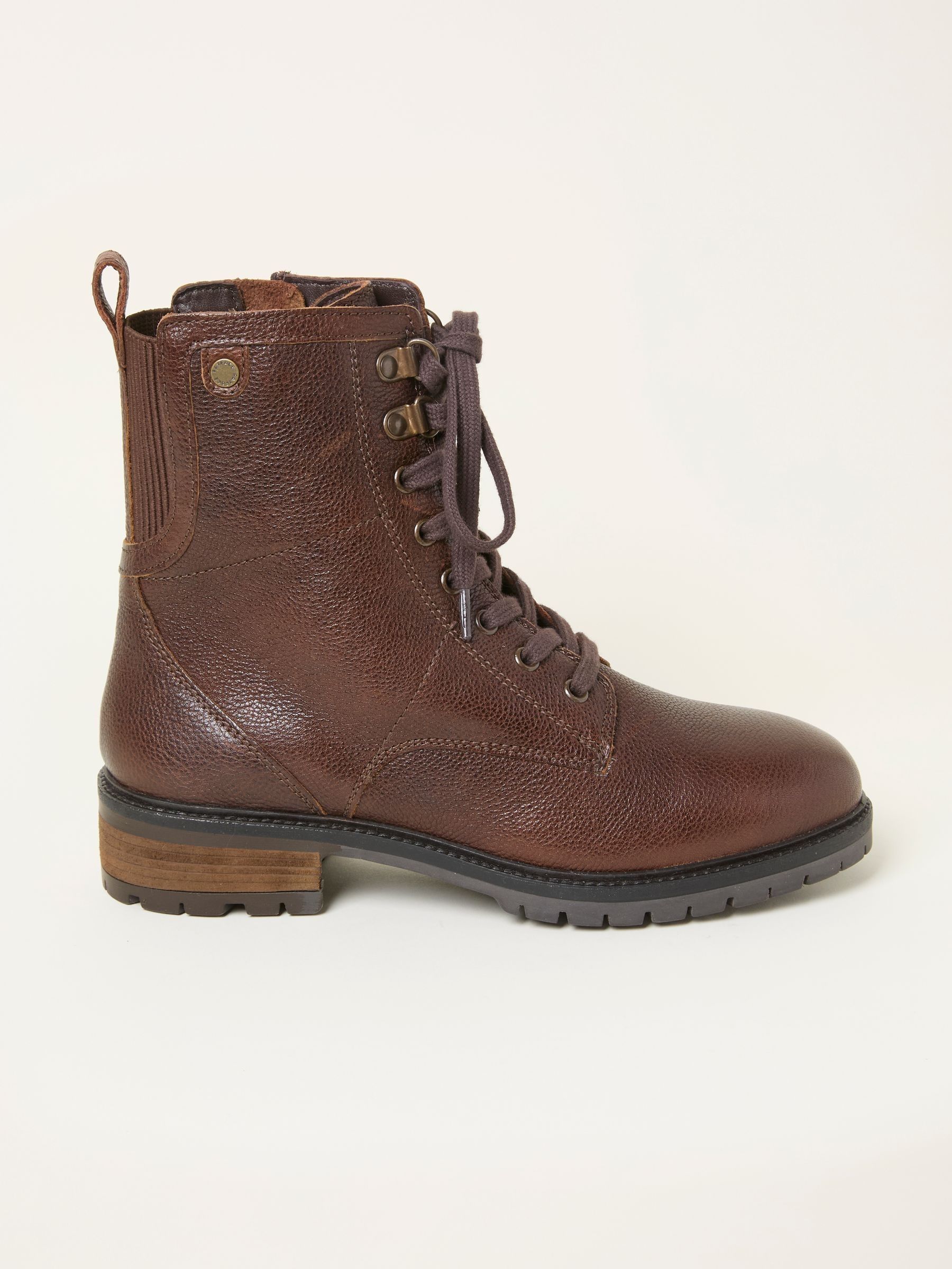 Margot Chocolate Brown Leather Boot (F11108) | €125