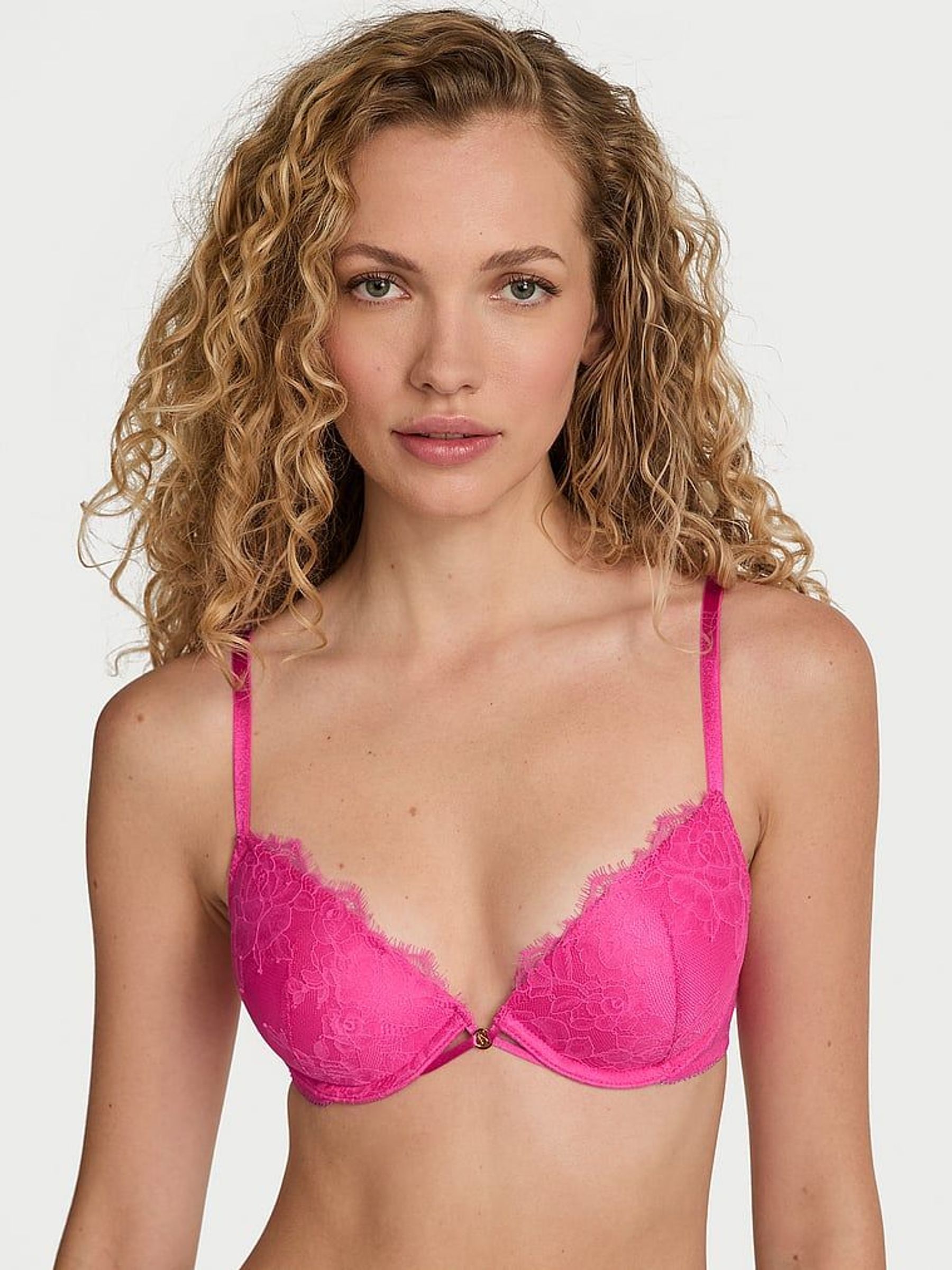 Ultra Pink Demi Rose Lace Bra (F11234) | €56