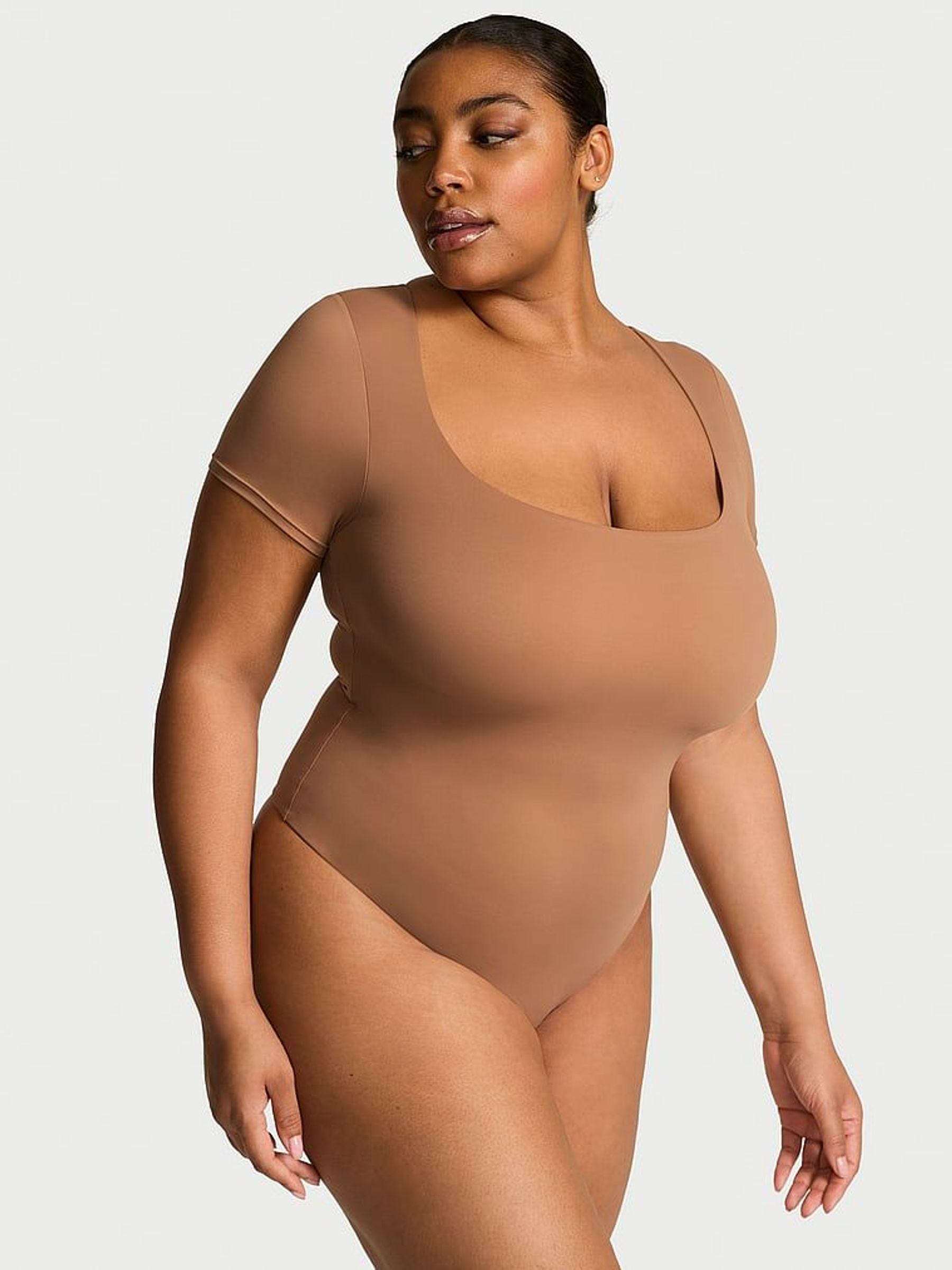 Toffee Nude FeatherSoft™Square Neck Bodysuit (F11244) | €52