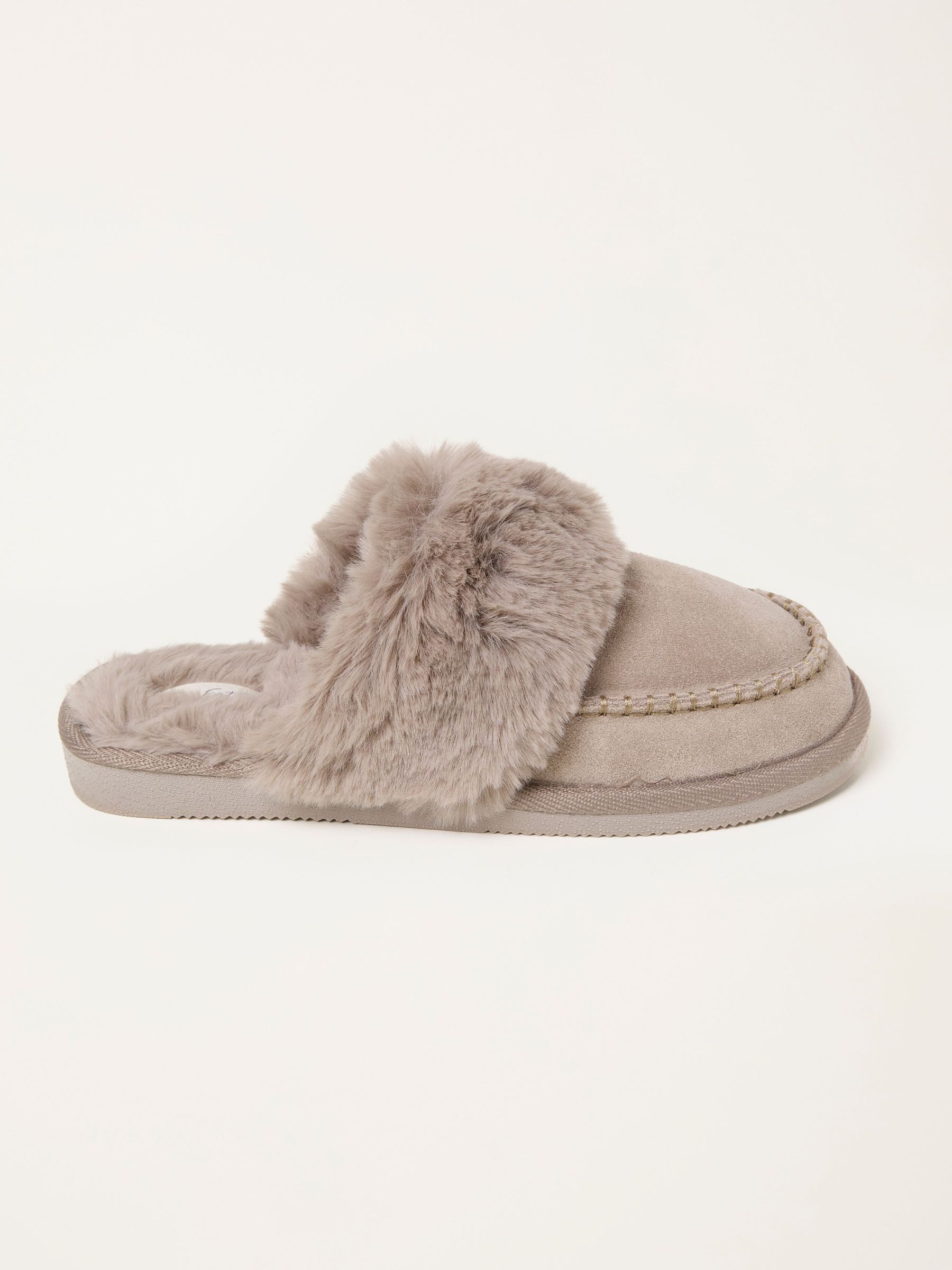 Issy Grey Moccassin Suede Mule (F11302) | €59