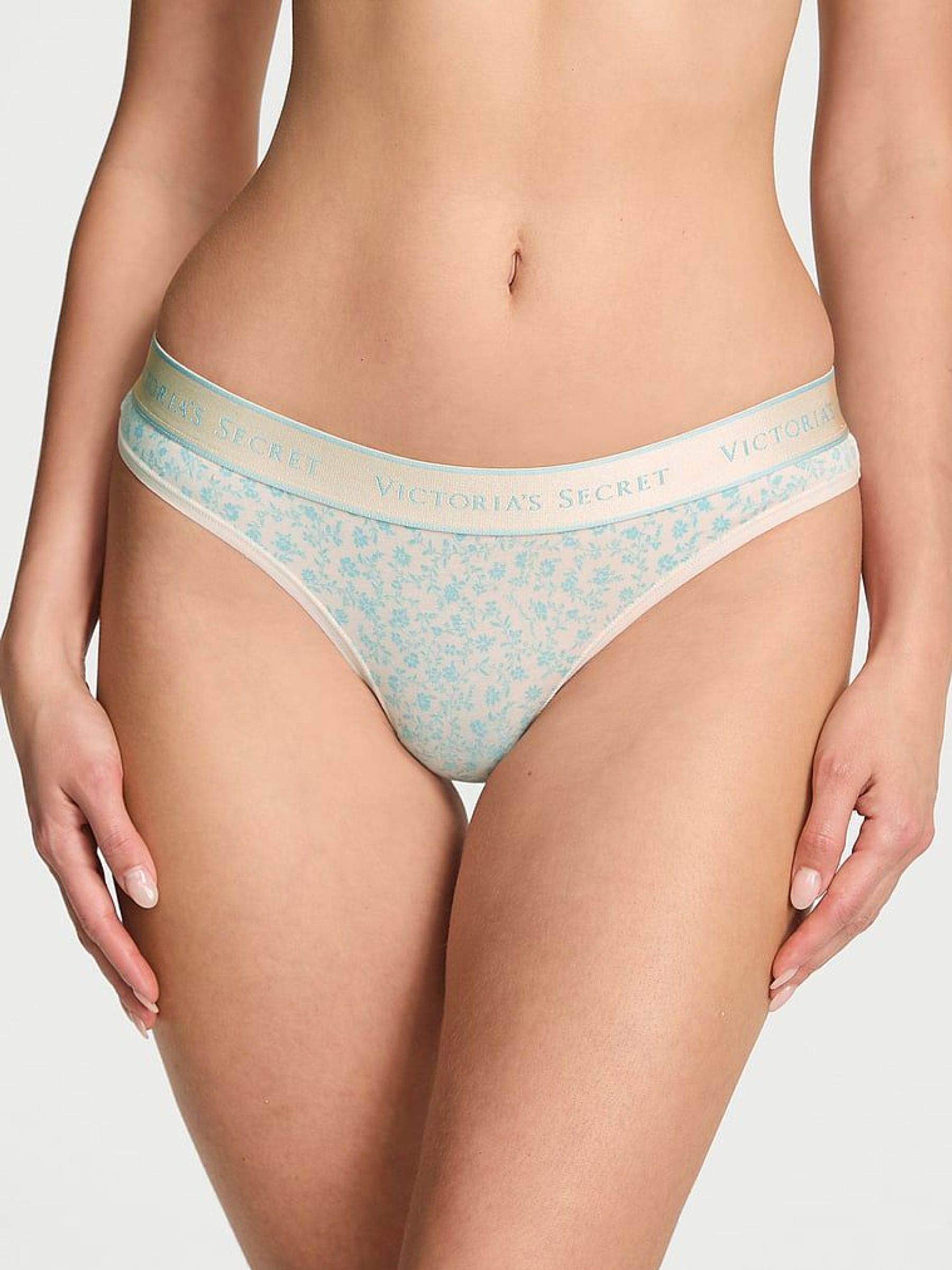 Blue Scattered Floral Thong Knickers (F11555) | €10.50