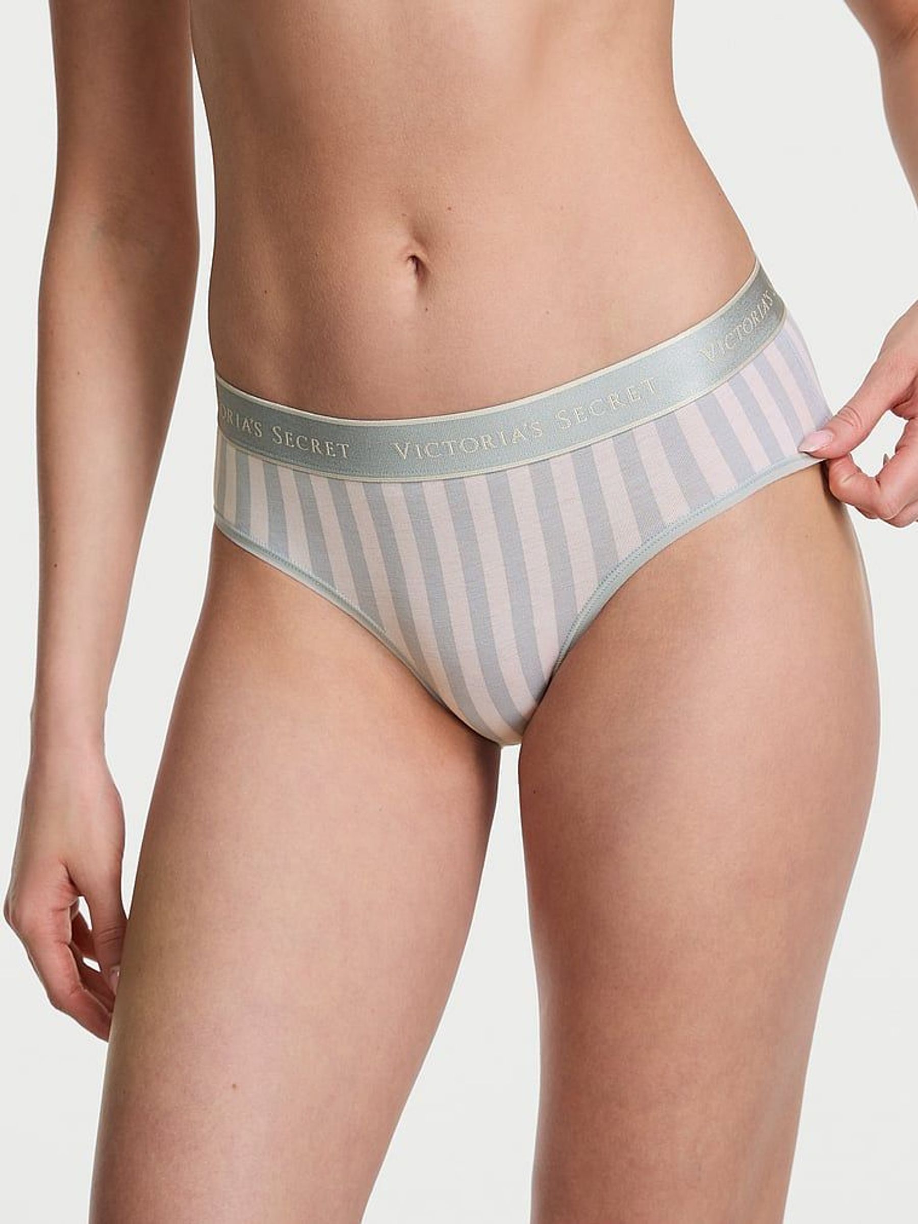 Grey Fog Stripe Hipster Knickers (F11558) | €10.50