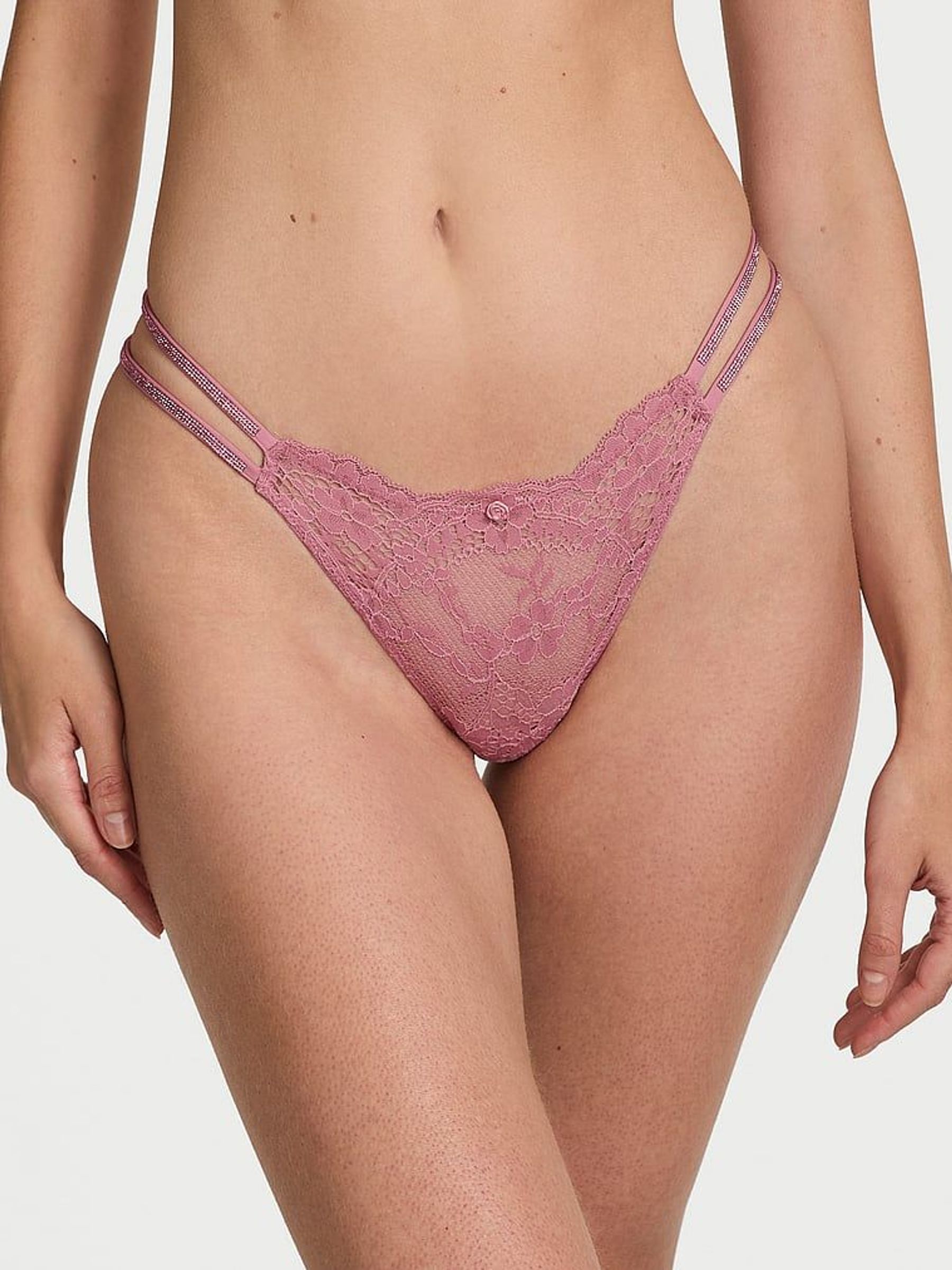 Dusk Mauve Pink Brazilian Twinkle Strap Knickers (F11564) | €22.50