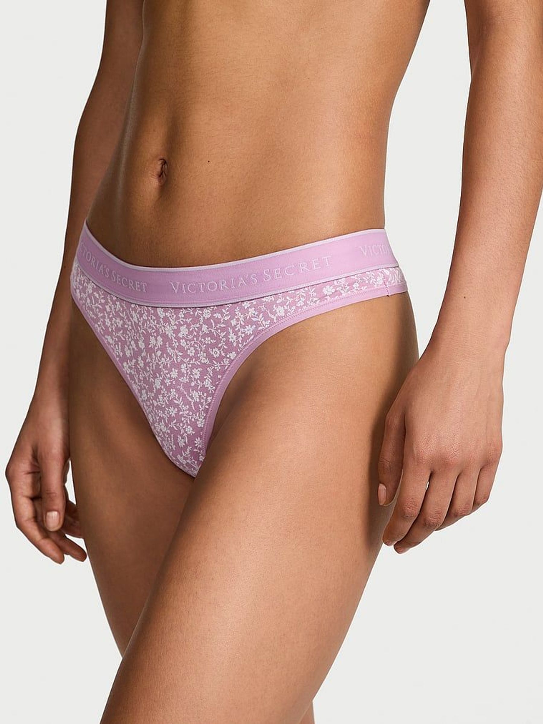 Scattered Floral Purple Thong Knickers (F11567) | €10.50