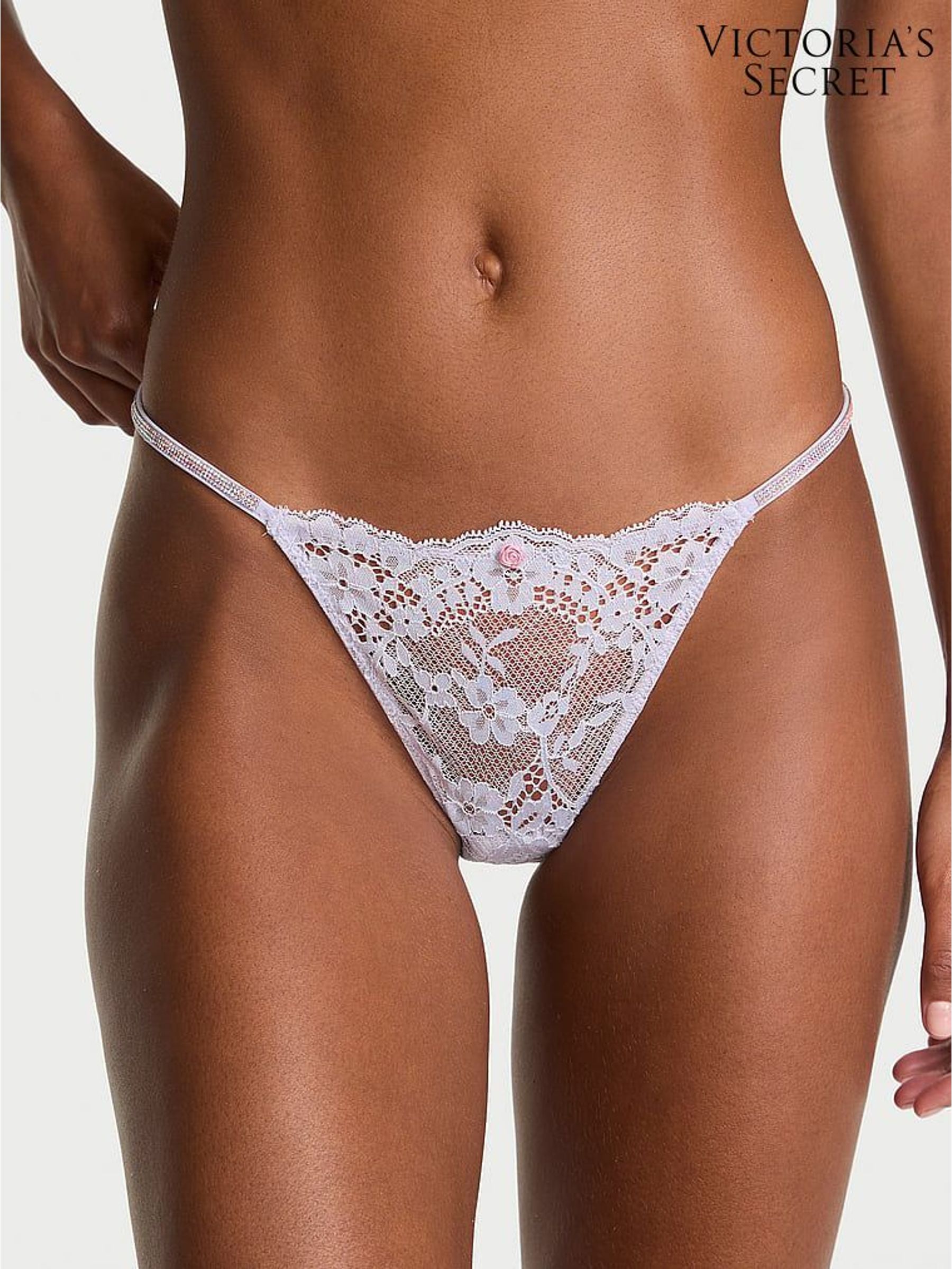 Feather Purple G String Twinkle Strap Knickers (F11569) | €22.50