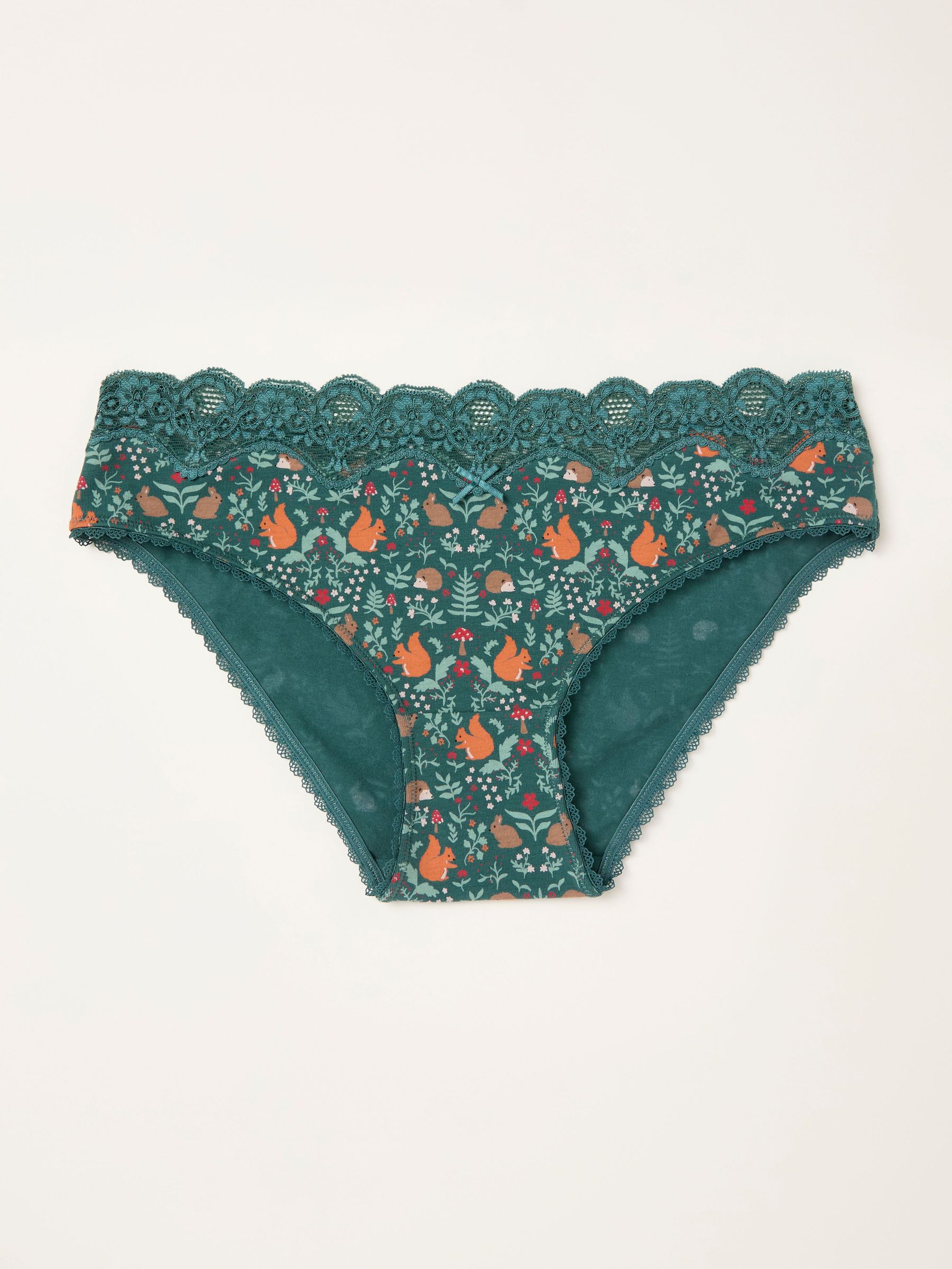 Teal Blue Woodland Print Classic Knickers (F11613) | €11.50