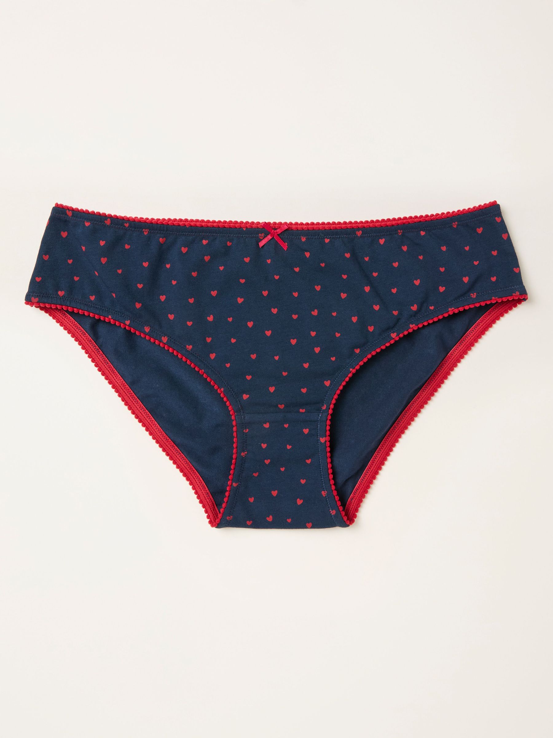 Navy Heart Print Classic Knickers (F11637) | €11.50