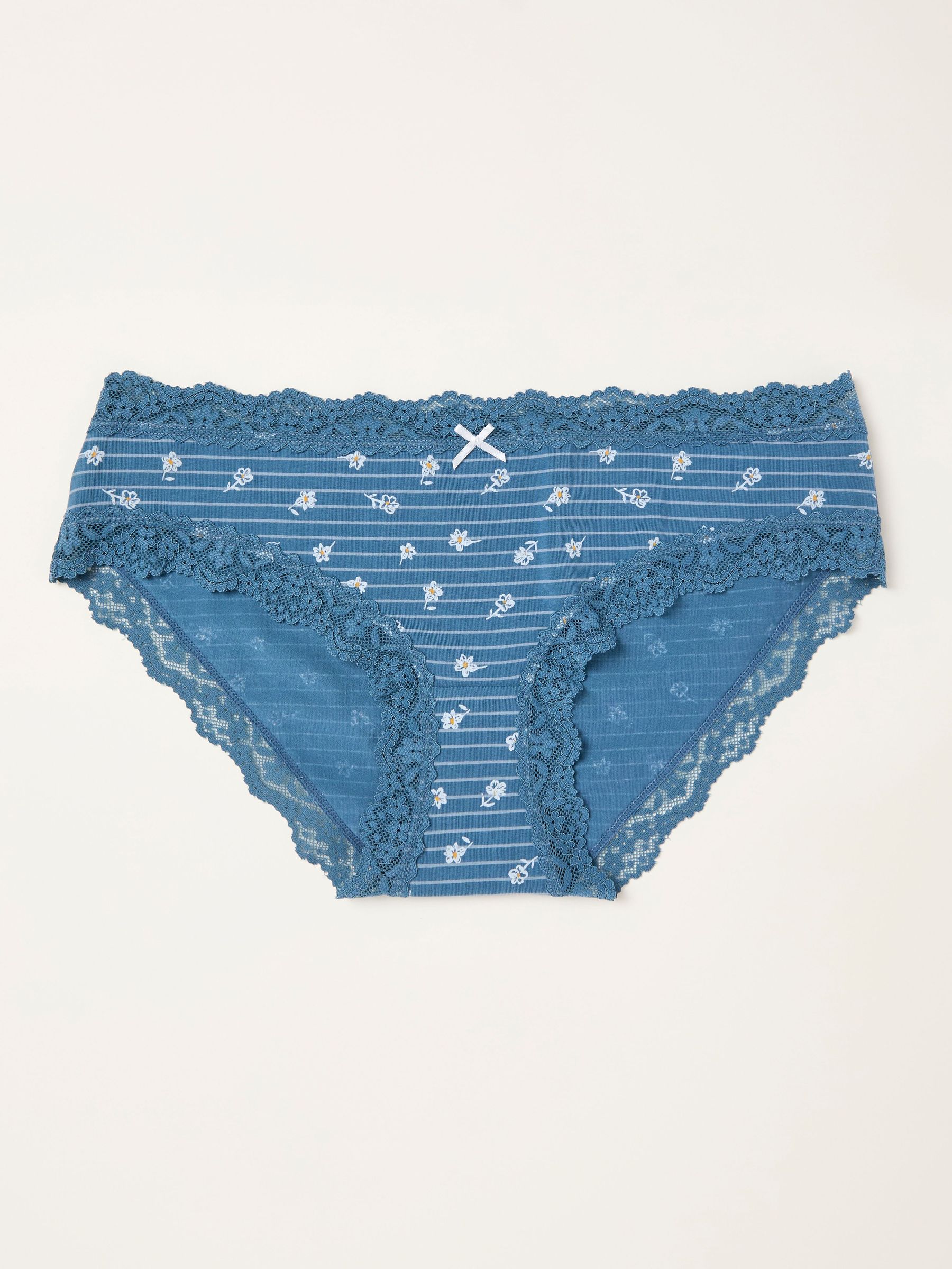 Navy Floral Stripe Classic Knickers (F11638) | €11.50