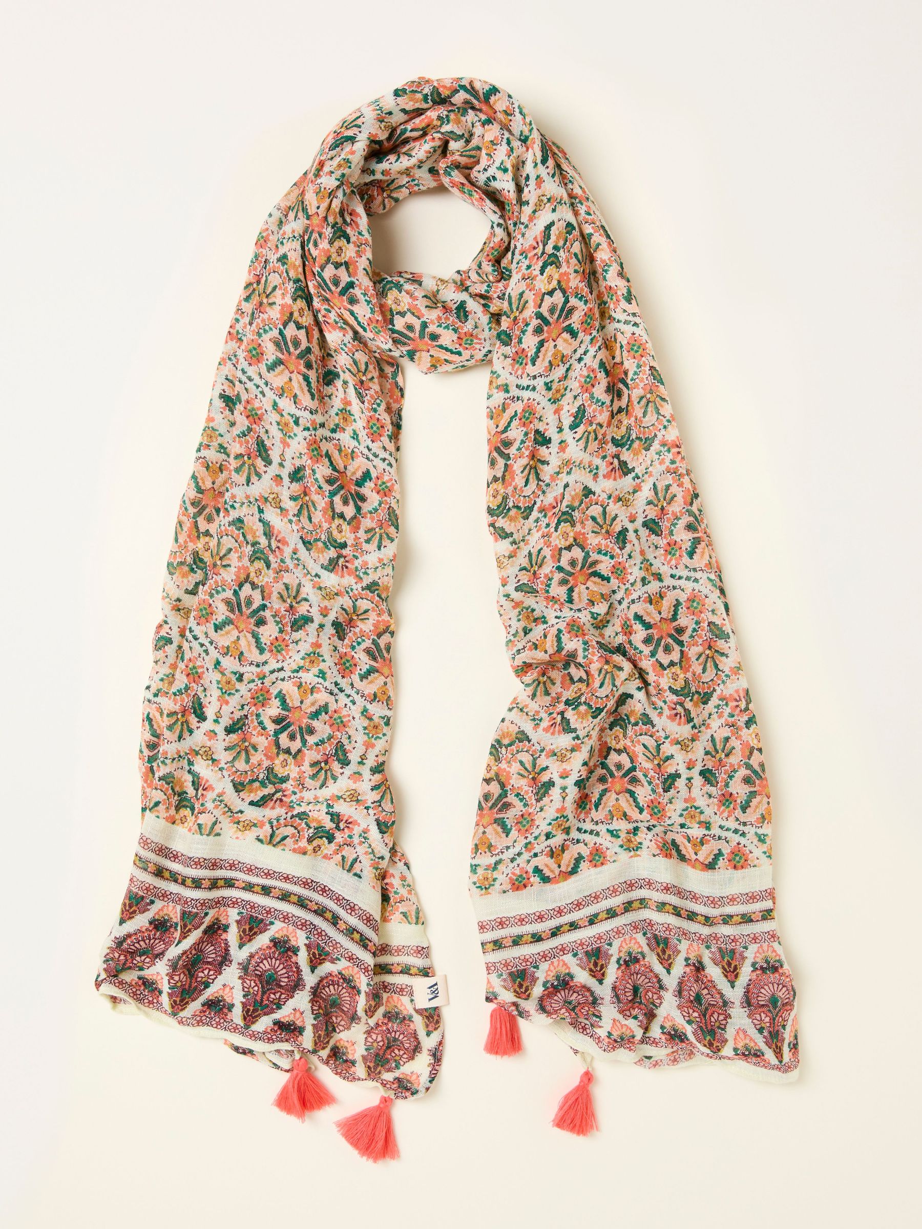 Chalk White Ornate Paisley Scarf (F14516) | €33