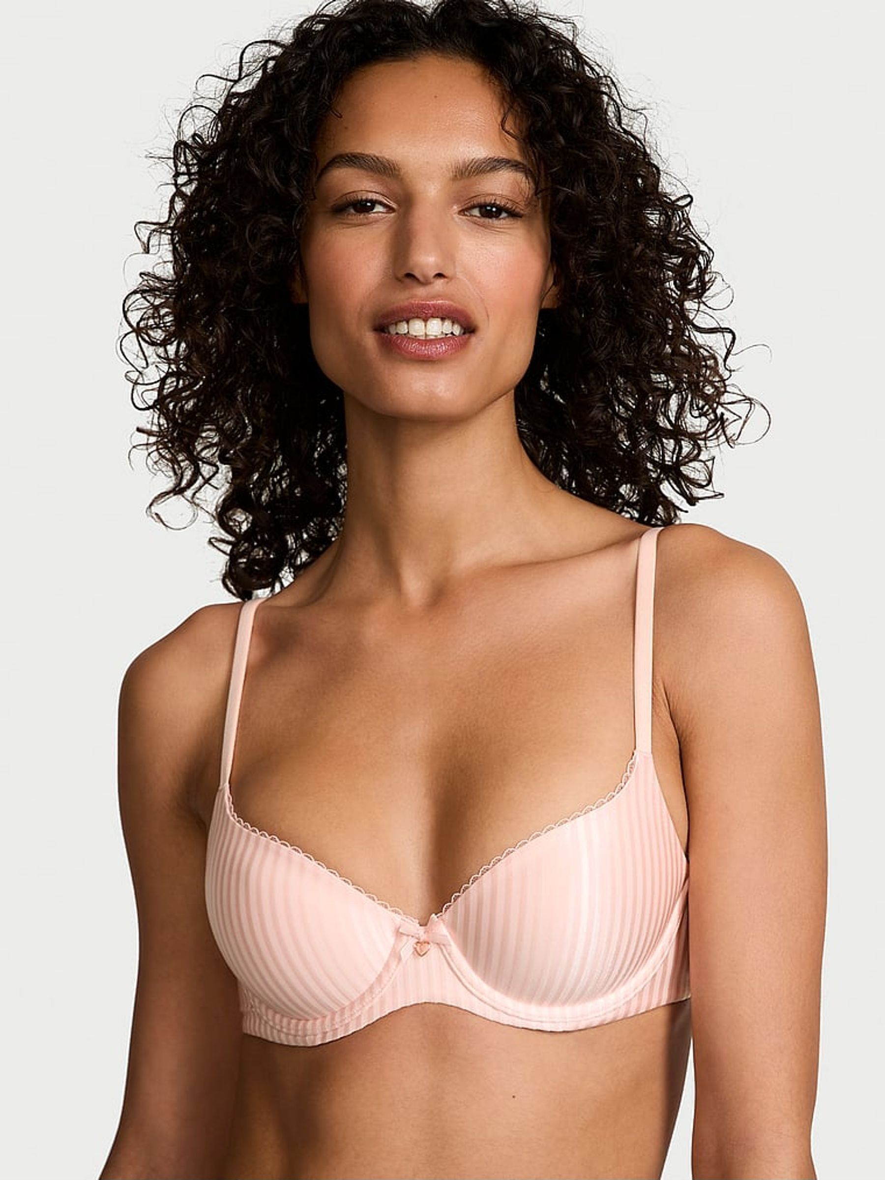 Purest Pink Stripe Demi Bra (F15602) | €45