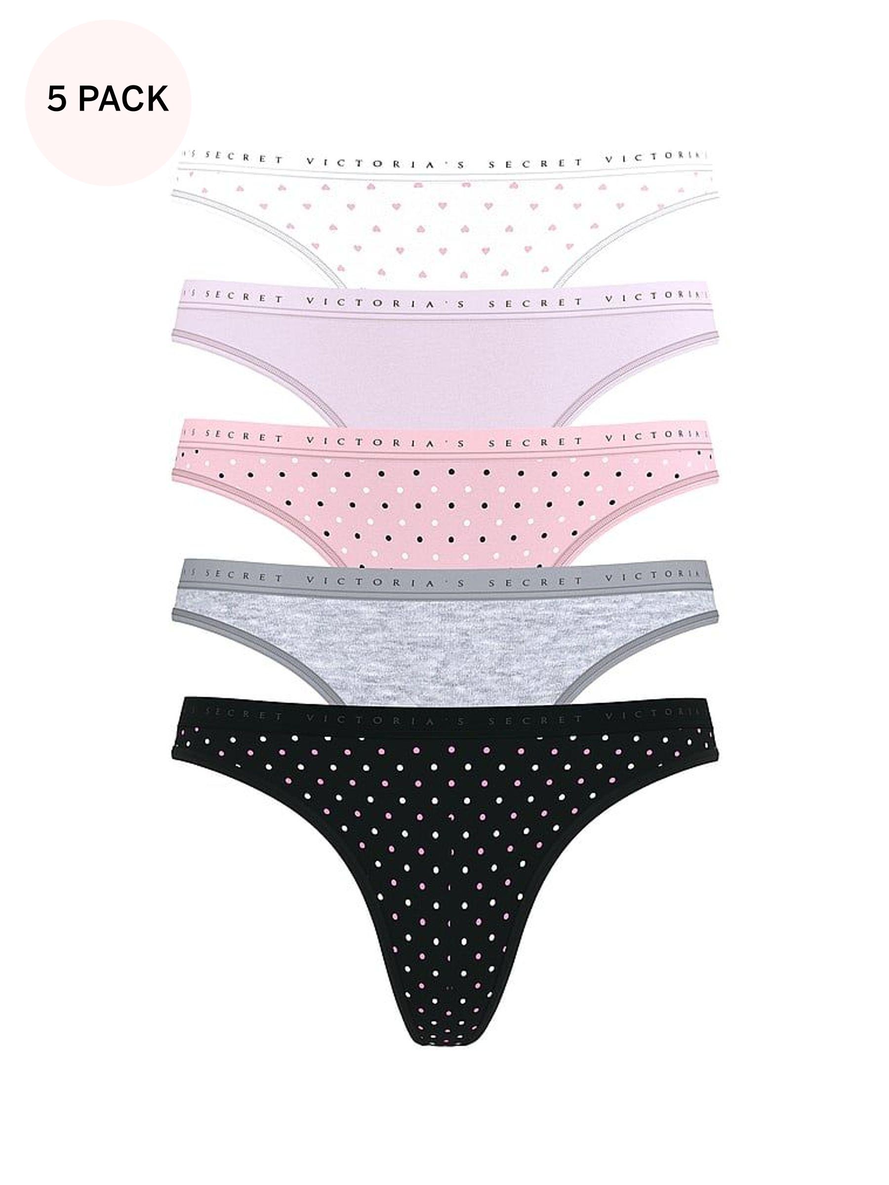 White/Purple/Pink/Grey/Black Thong 5 Pack Knickers (F15626) | €29