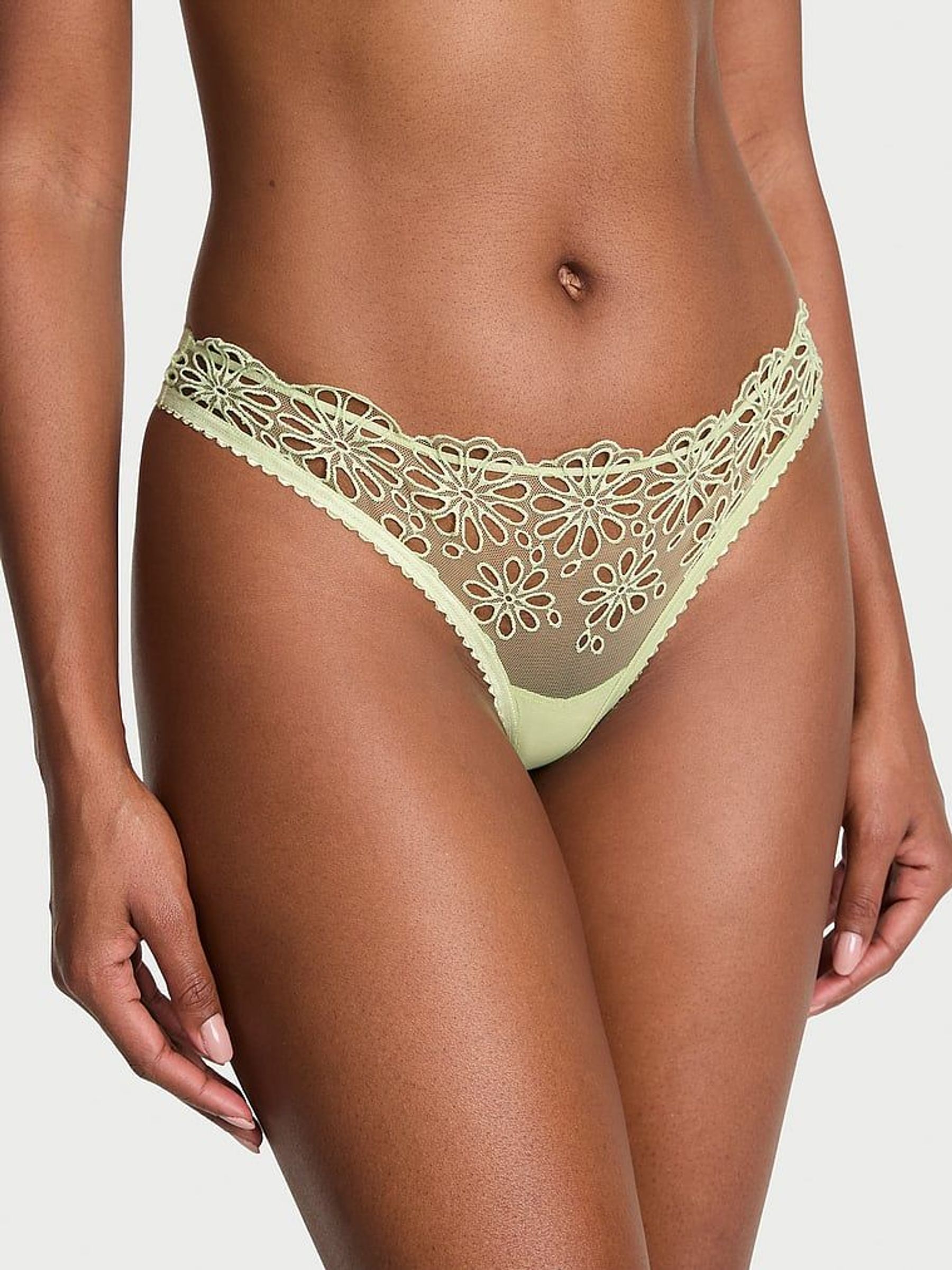 New Reed Green Thong Eyelet Mesh Knickers (F15647) | €10.50