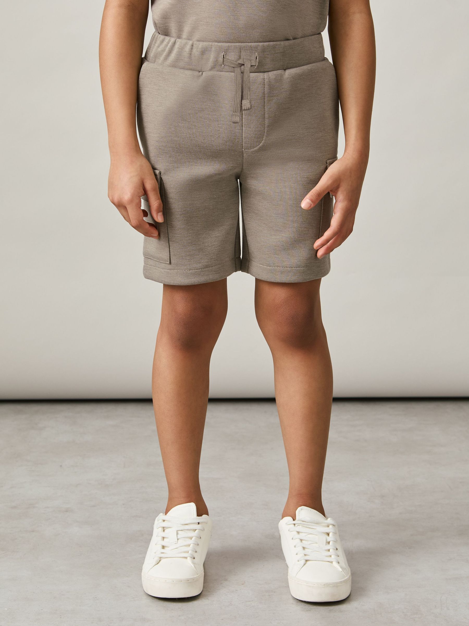 Short cargo en jersey interlock 3-9 ans, taupe (F18091) | 40 €