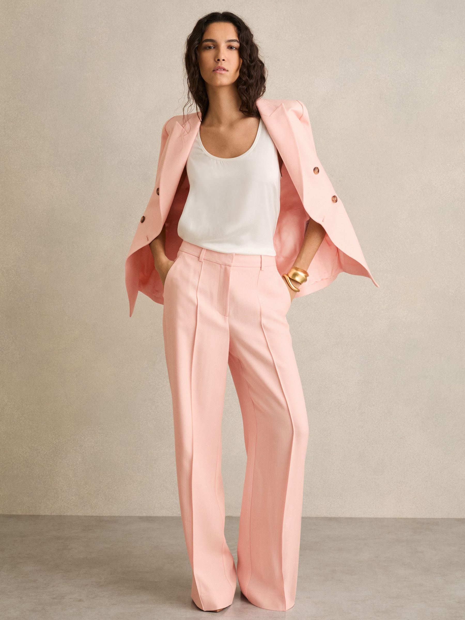 Anzughose mit weitem Bein in Pink (F18105) | 240 €