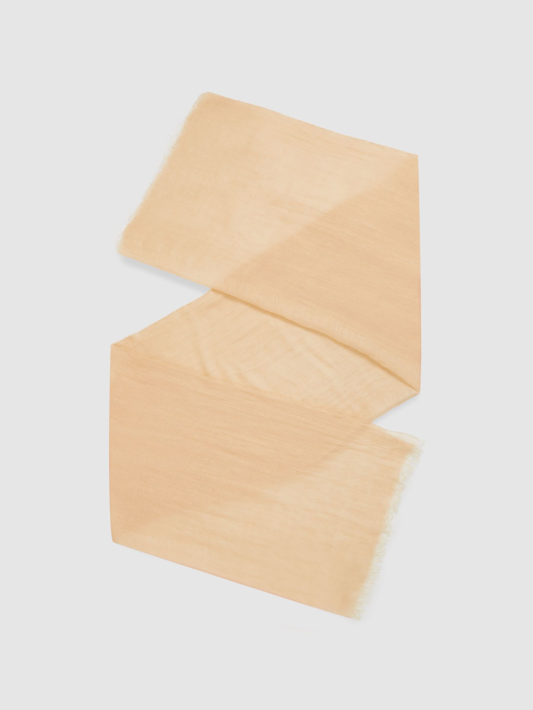 Modal-Linen Scarf With Silk in Neutral (F18111) | US$125