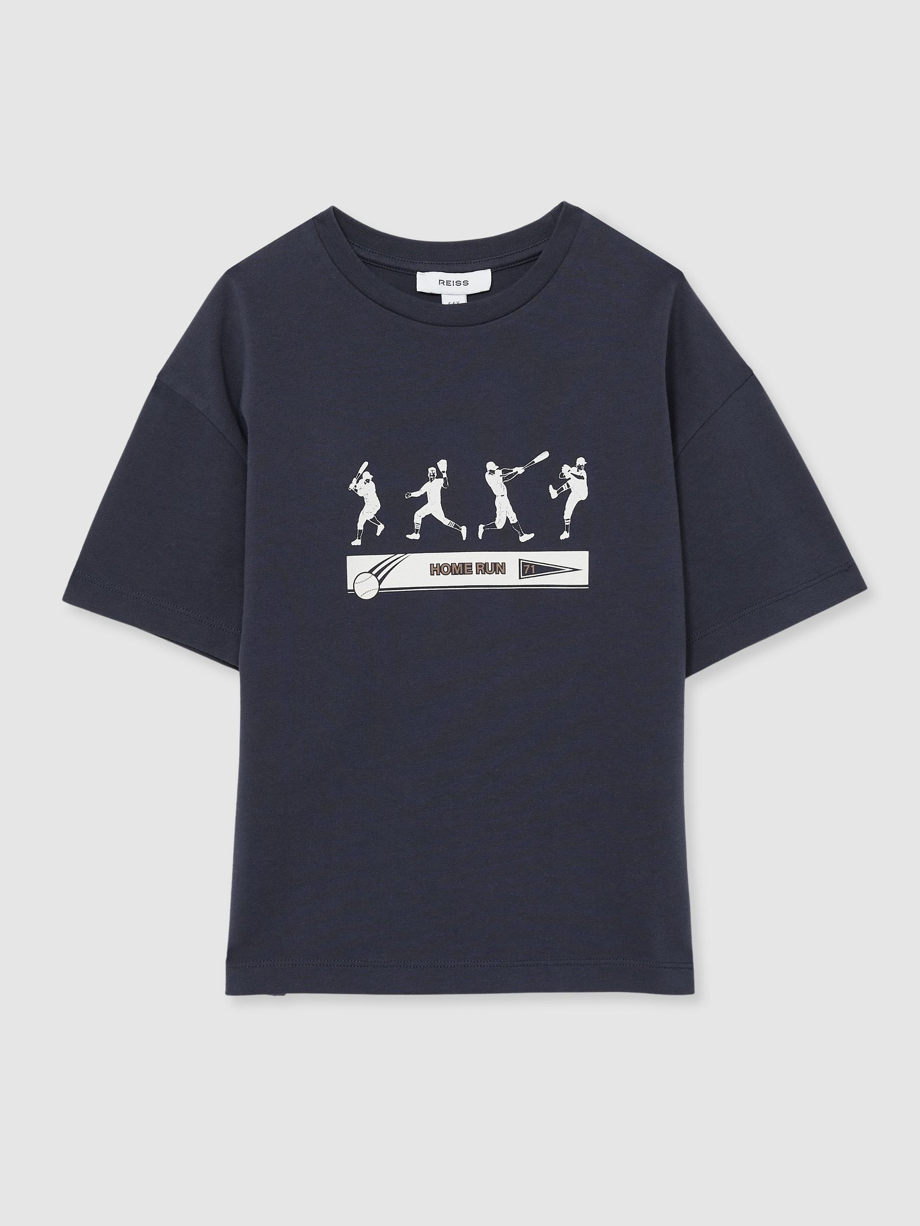 13-14 yrs Cotton Varsity League Oversize T-Shirt in Petrol Blue (F18145) | CA$45