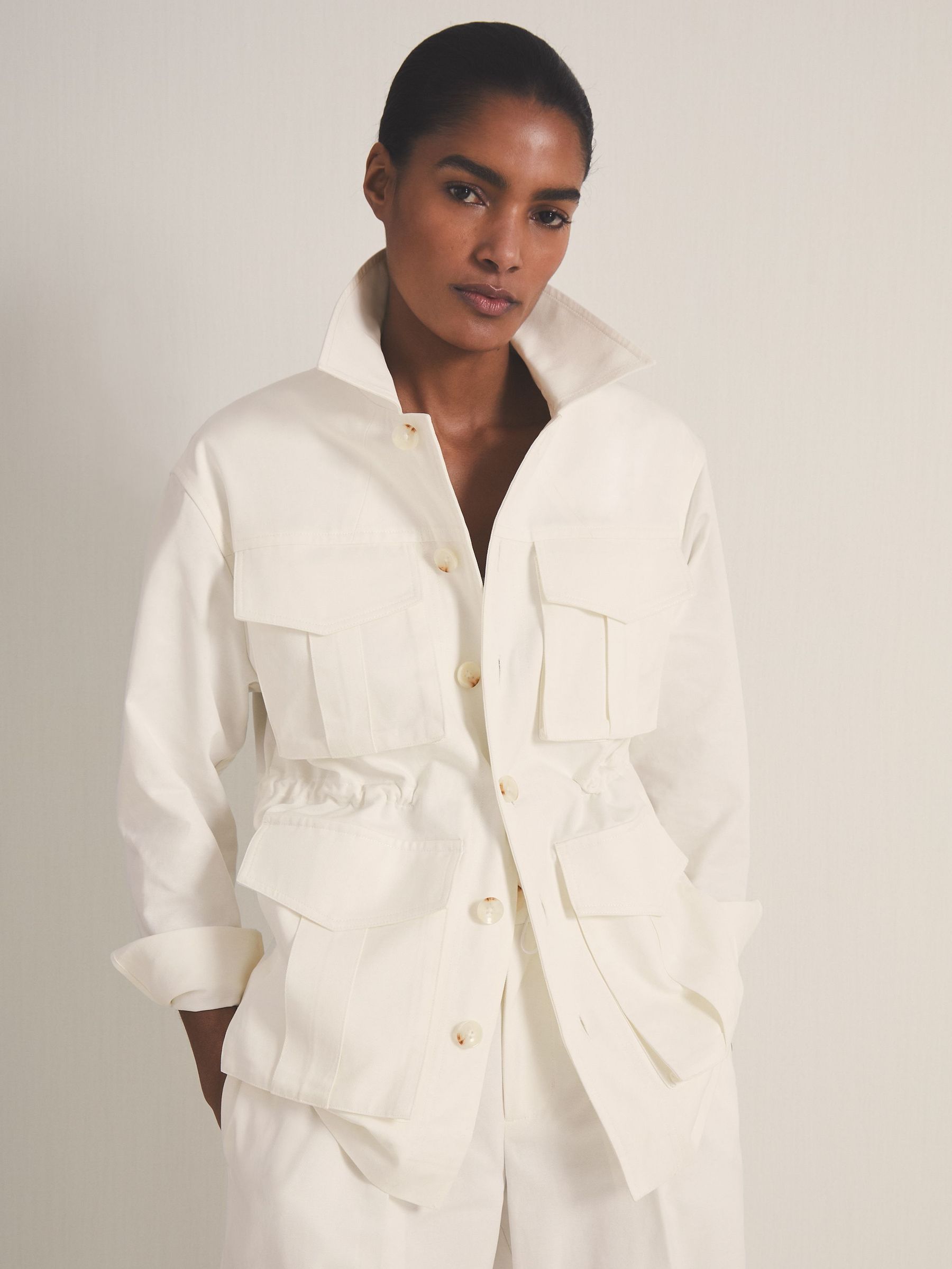 Reiss | Les 100 Ciels Utility Jacket in White (F18146) | €330