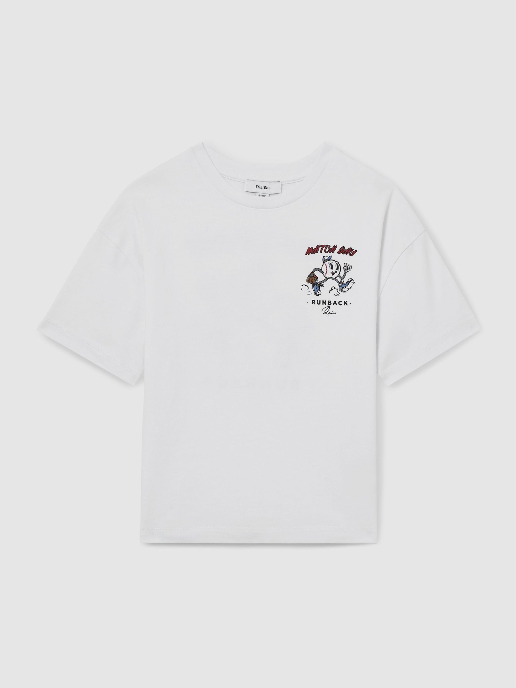 13-14 yrs Cotton Oversized Match Day T-Shirt in Off White (F18148) | CA$45