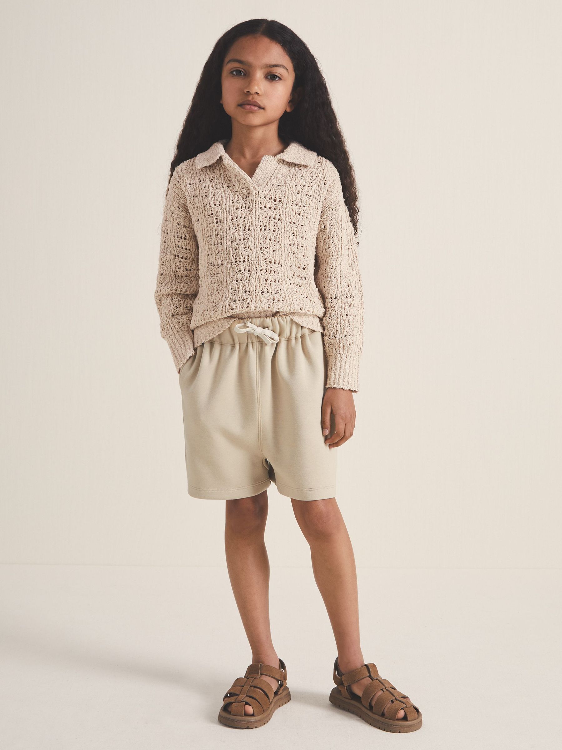 9-13 yrs Reiss | 100 Ciels Bouclé Jumper in Neutral (F18155) | US$90