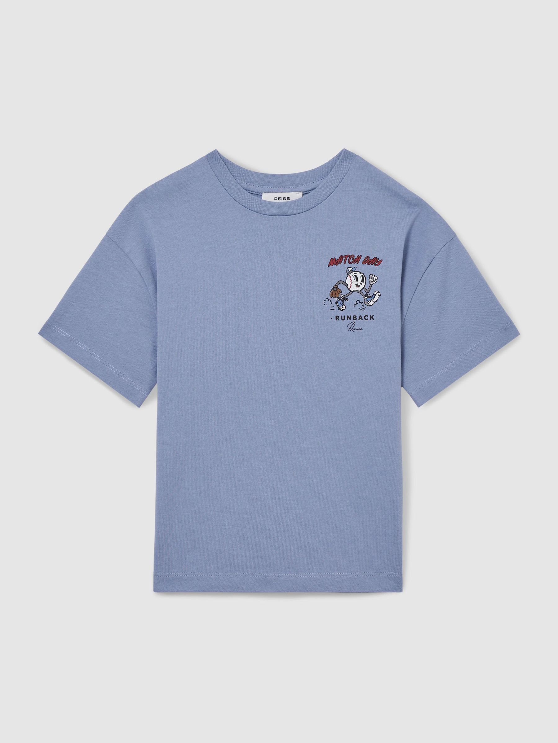 13-14 yrs Cotton Oversized Match Day T-Shirt in Airforce Blue (F18178) | 135 SAR