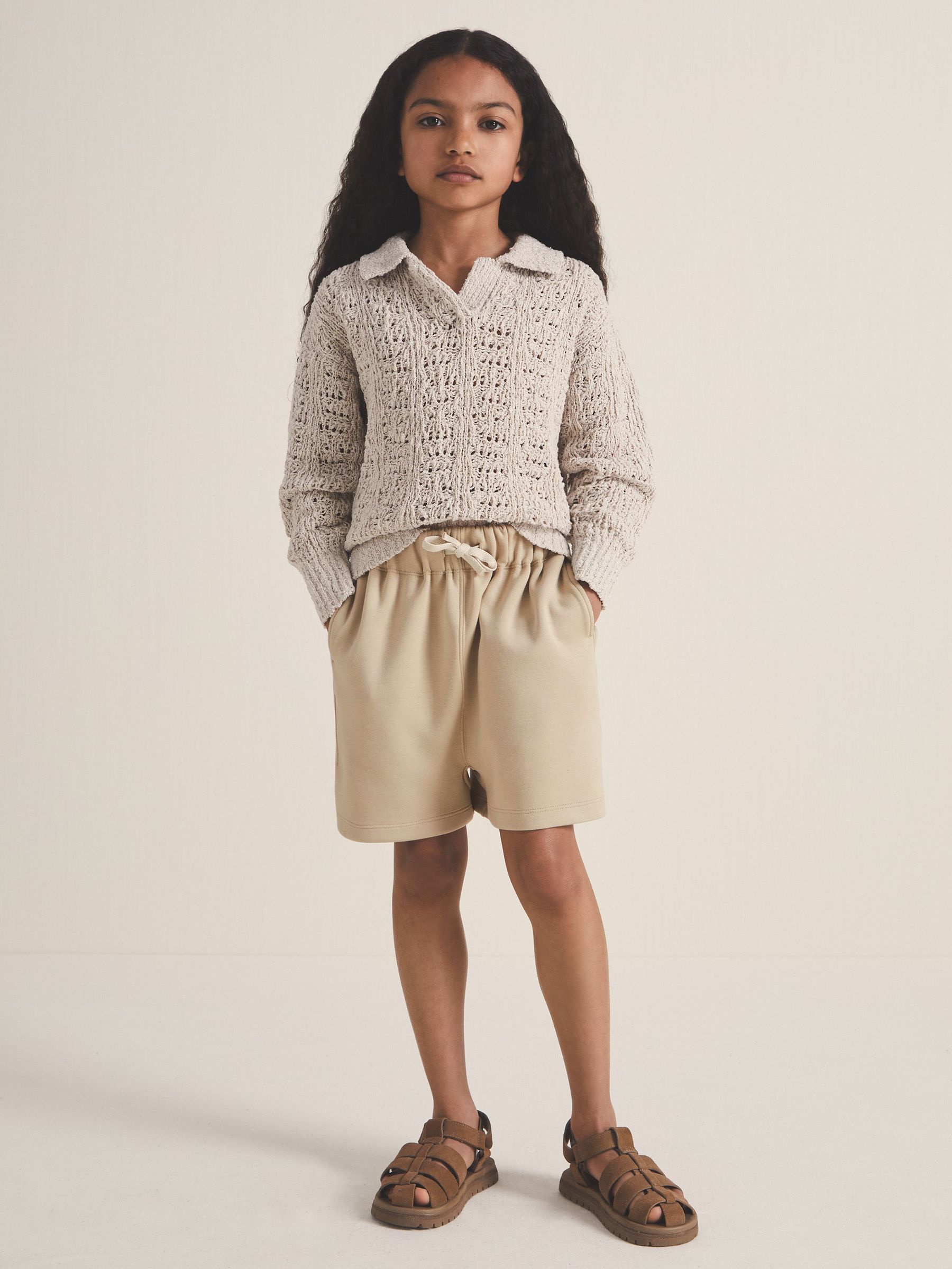 4-9 yrs | Les 100 Ciels Jersey Shorts in Sage (F18196) | 57 QAR