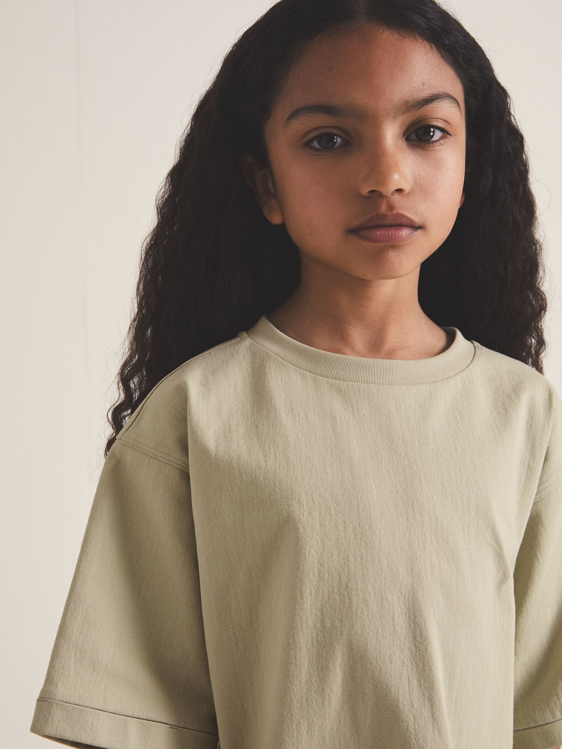 9-13 yrs Reiss | Les 100 Ciels Oversize T-Shirt in Sage (F18211) | $50