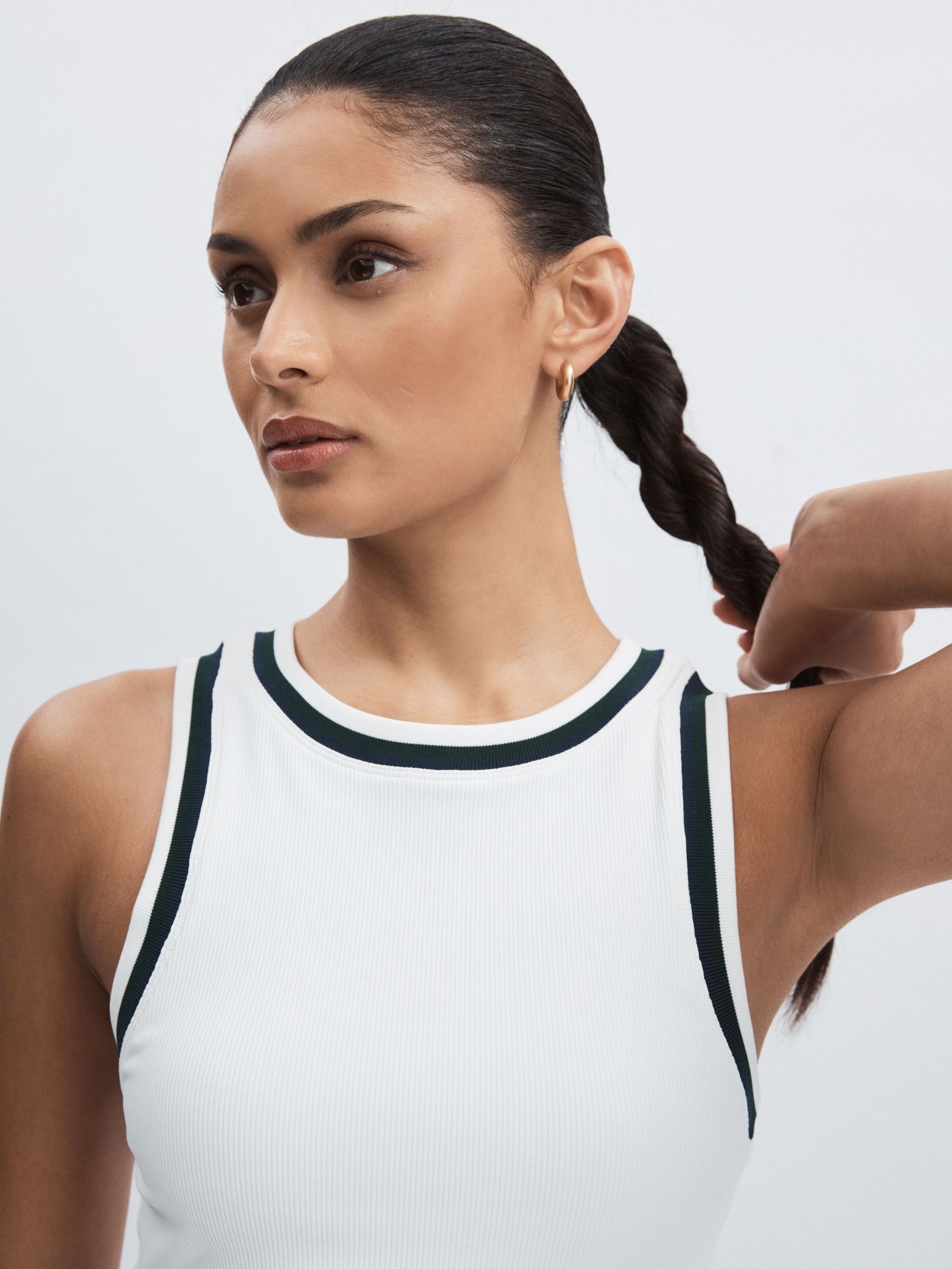 Ribbed Tank Top in White (F18239) | €95