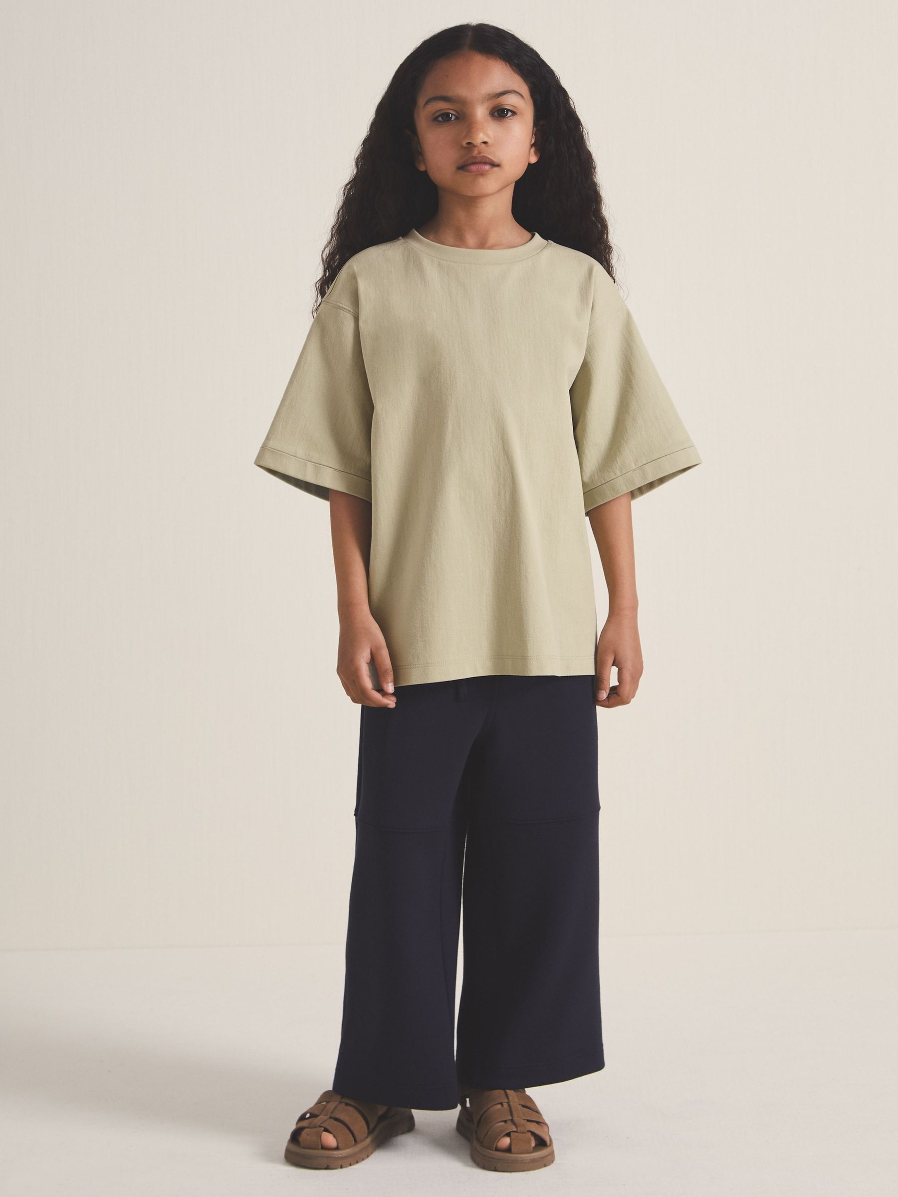 4-9 yrs Reiss | Les 100 Ciels Oversize T-Shirt in Sage (F18250) | 125 SAR